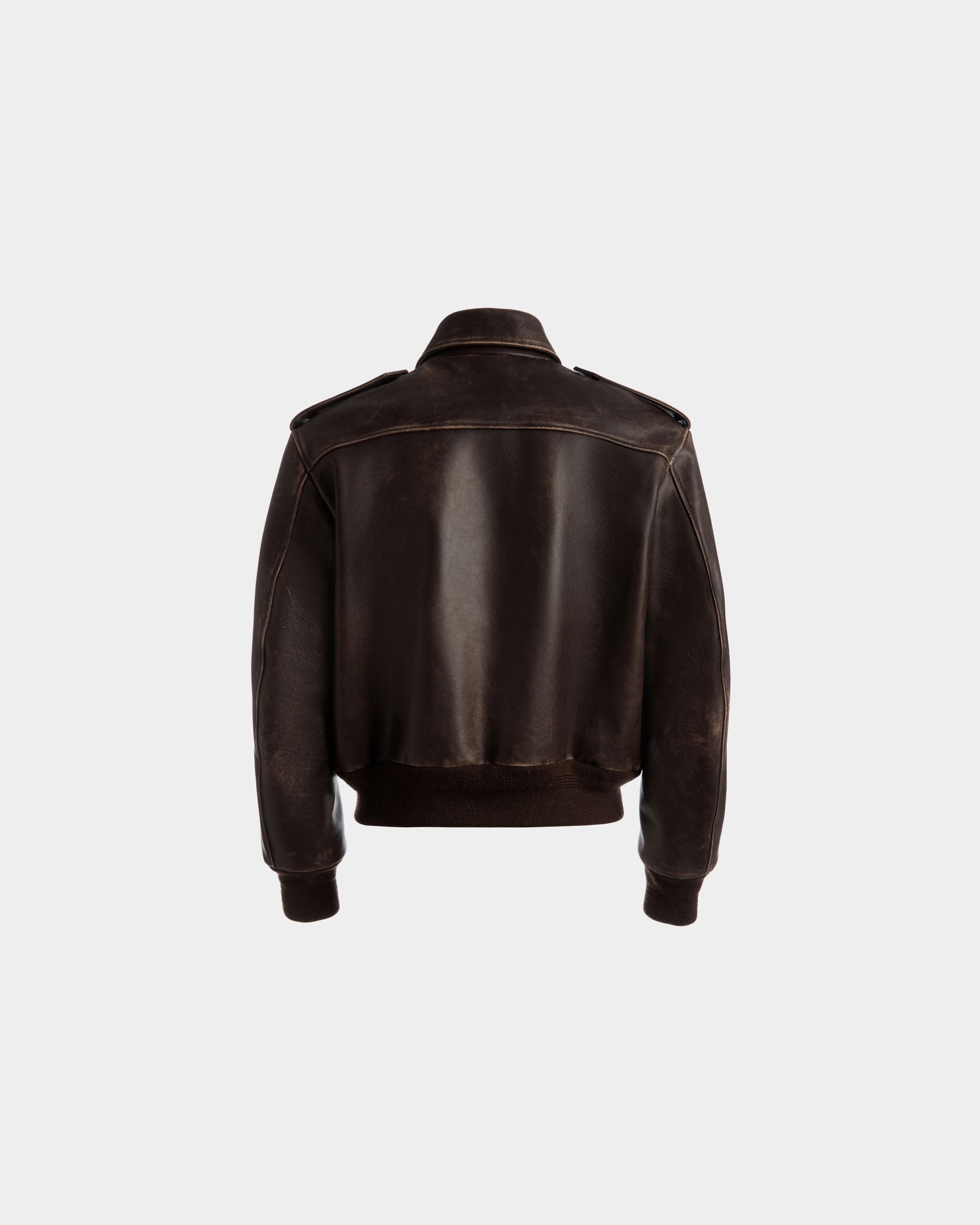 Blouson bomber En cuir marron - Homme - Bally - 06