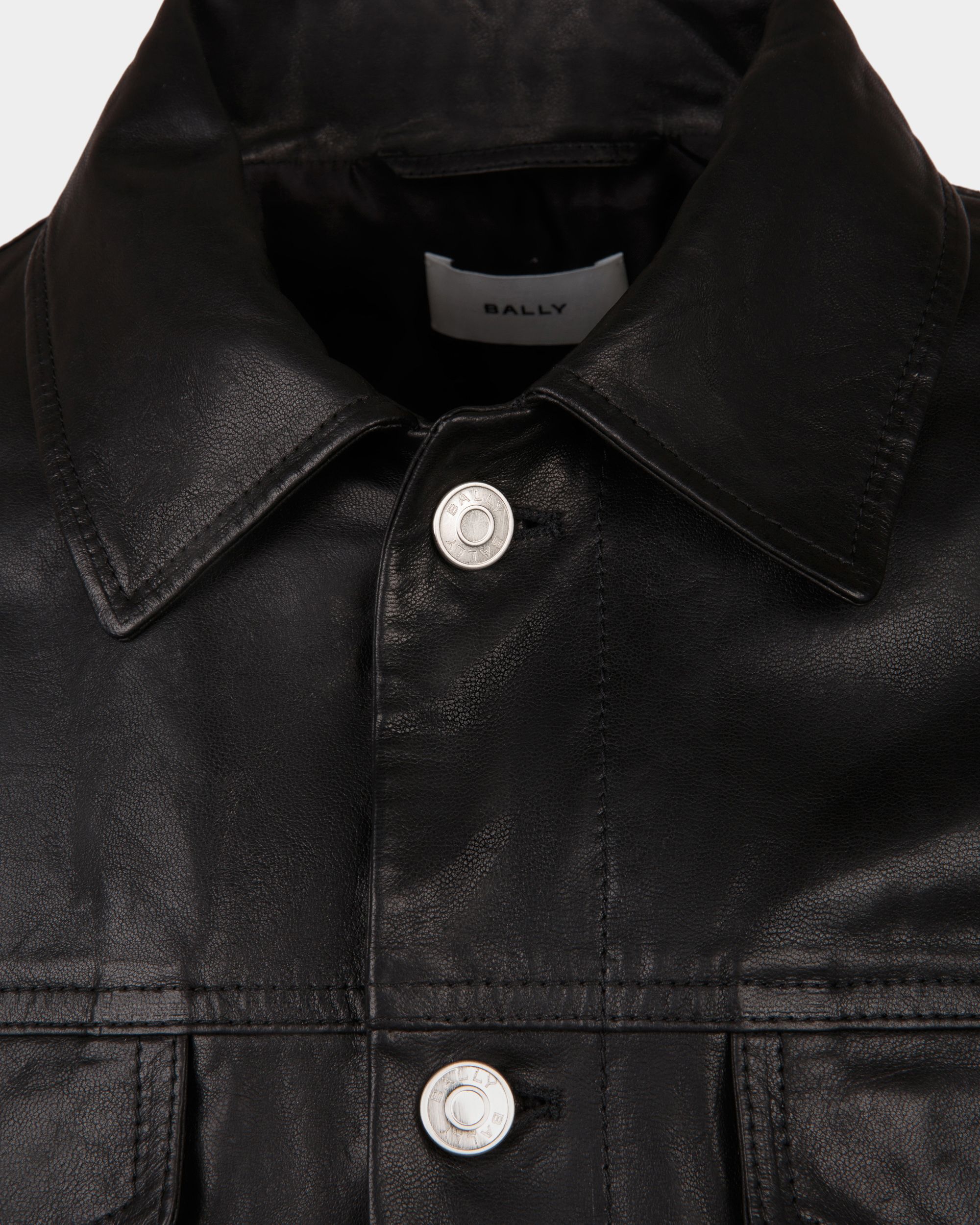 Veste En Cuir Noir - Homme - Bally - 02