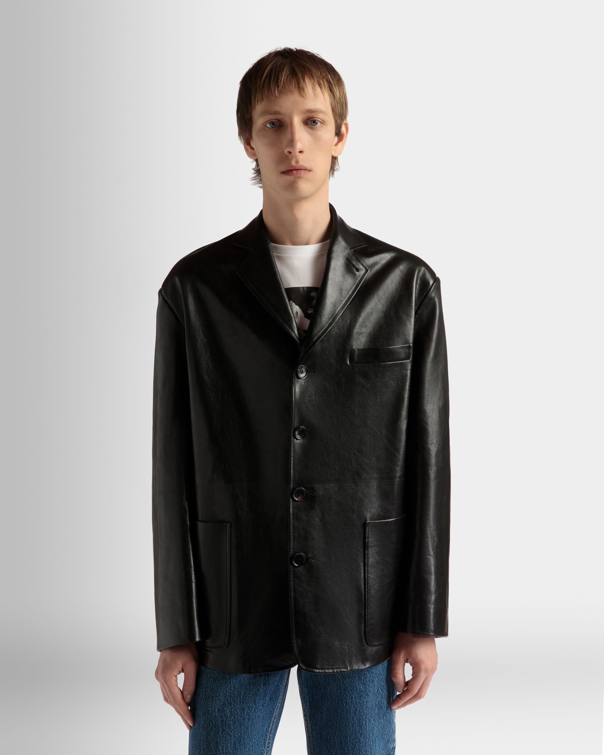 Veste En Cuir Noir - Homme - Bally - 03