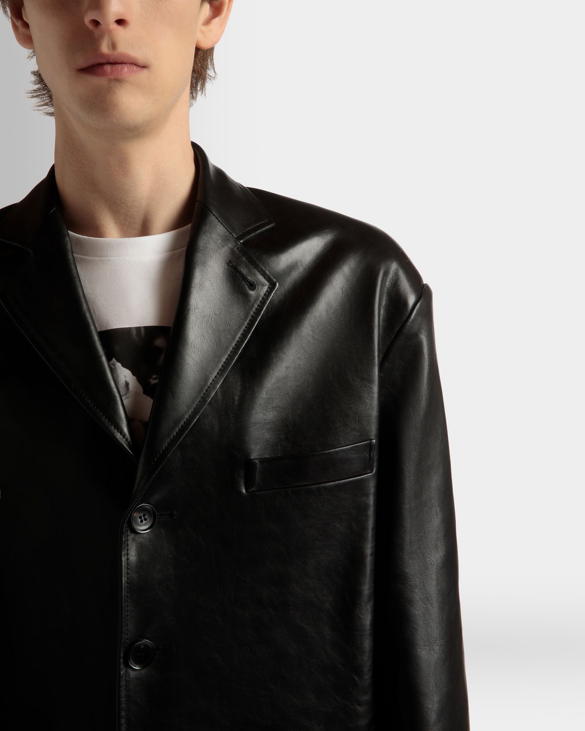 Veste En Cuir Noir - Homme - Bally - 04