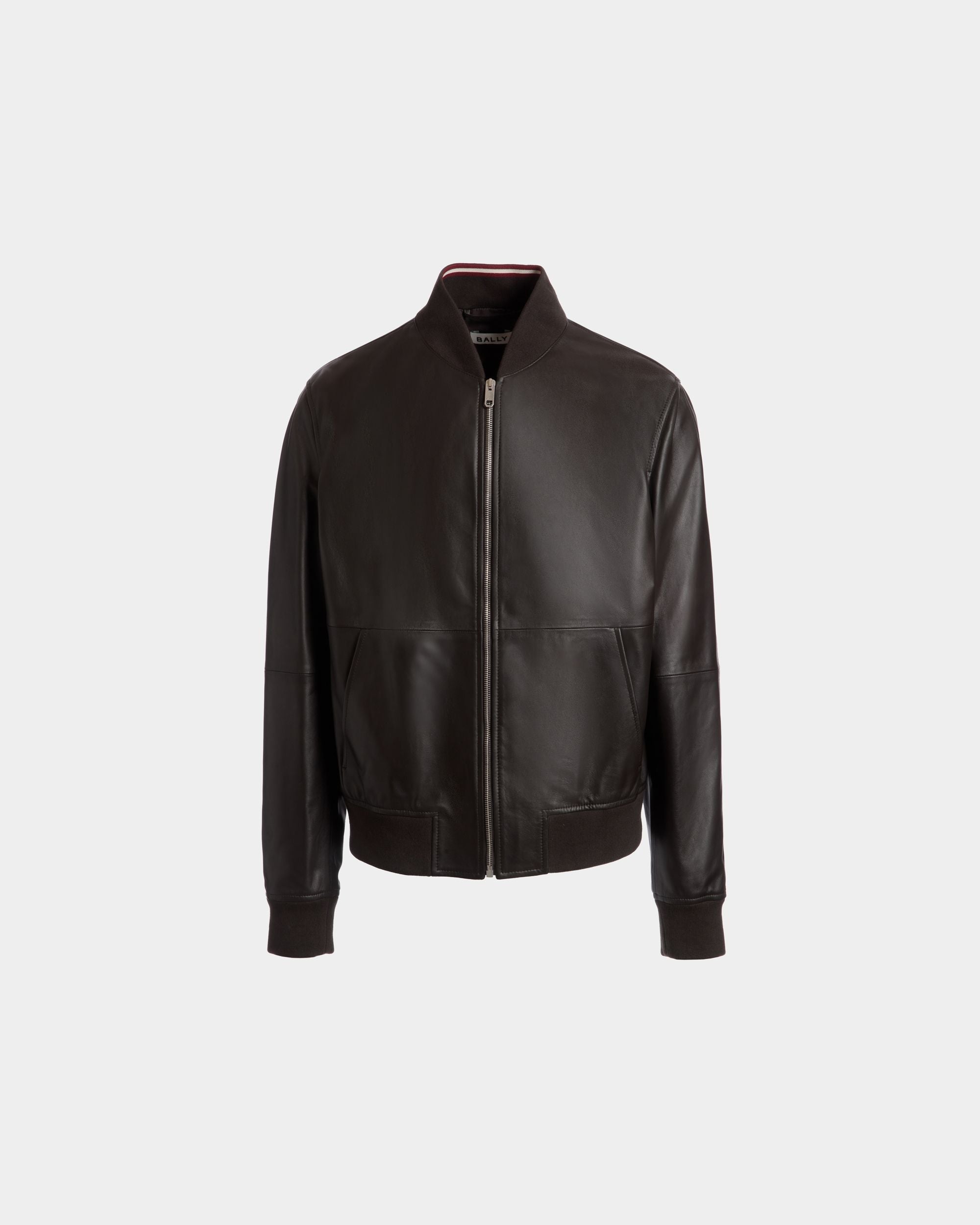 Blouson Bomber En Cuir Ebano - Homme - Bally - 01