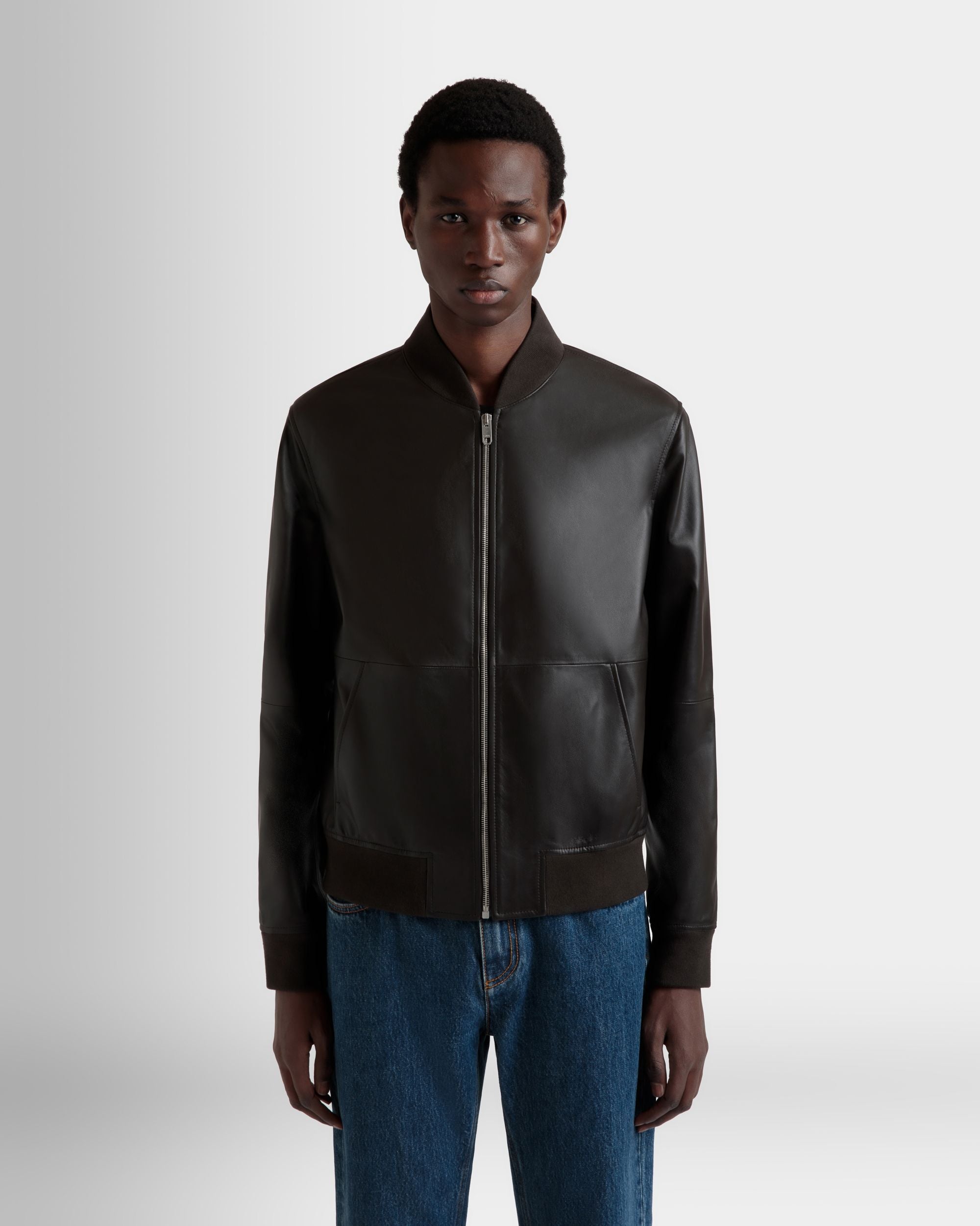 Blouson Bomber En Cuir Ebano - Homme - Bally - 08