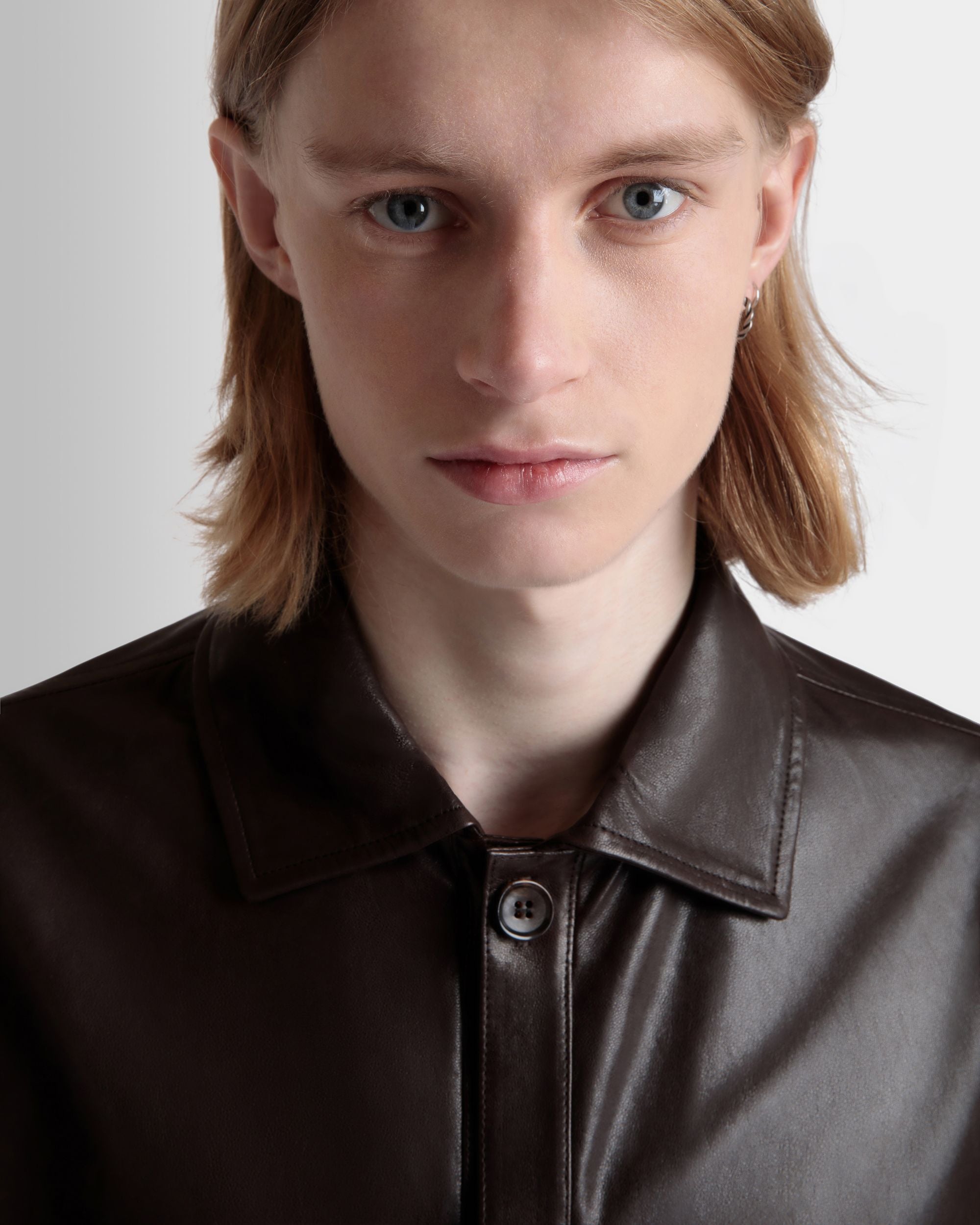 Veste Saharienne En Cuir Ebano - Homme - Bally - 03