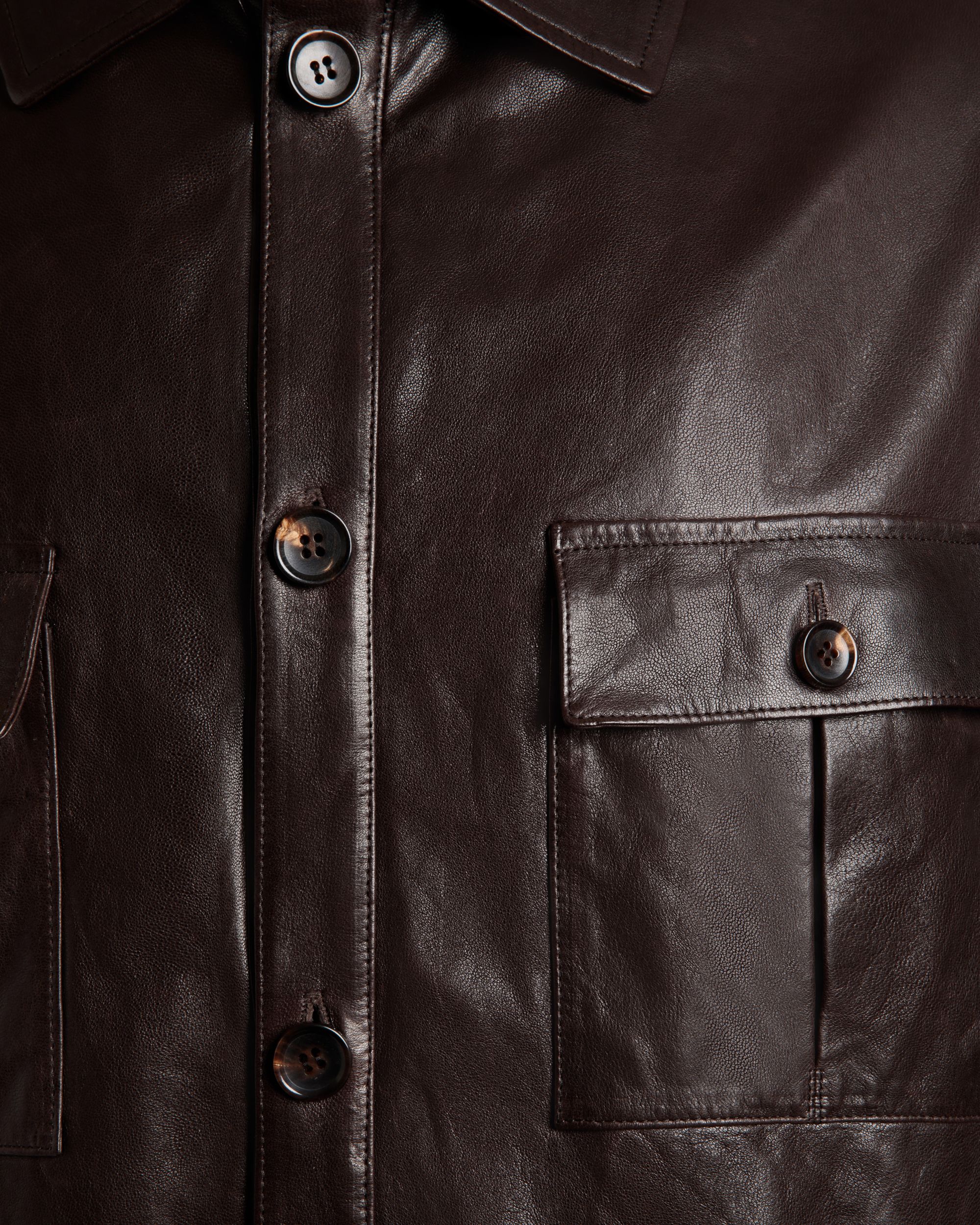 Veste Saharienne En Cuir Ebano - Homme - Bally - 04