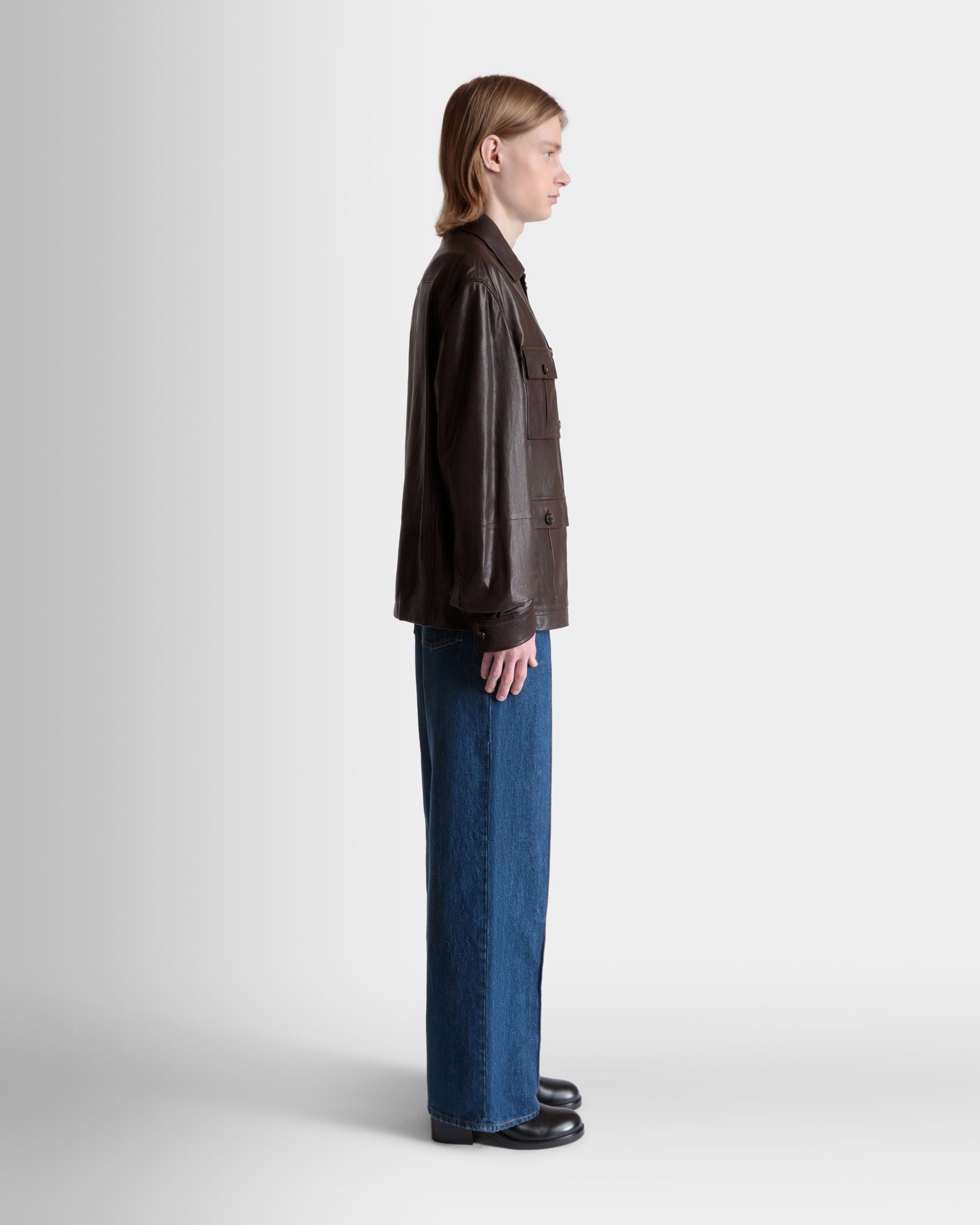 Veste Saharienne En Cuir Ebano - Homme - Bally - 05