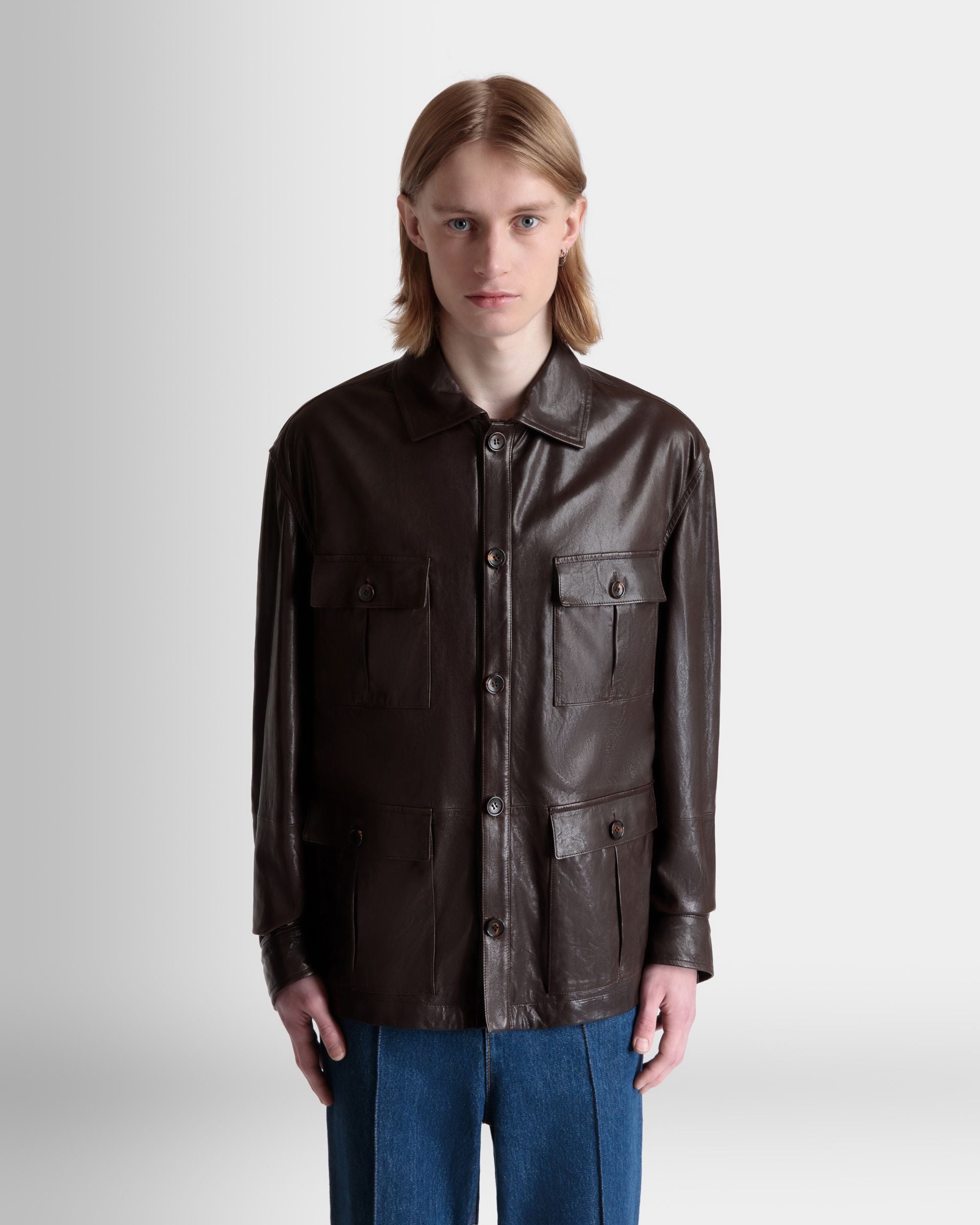 Veste Saharienne En Cuir Ebano - Homme - Bally - 08