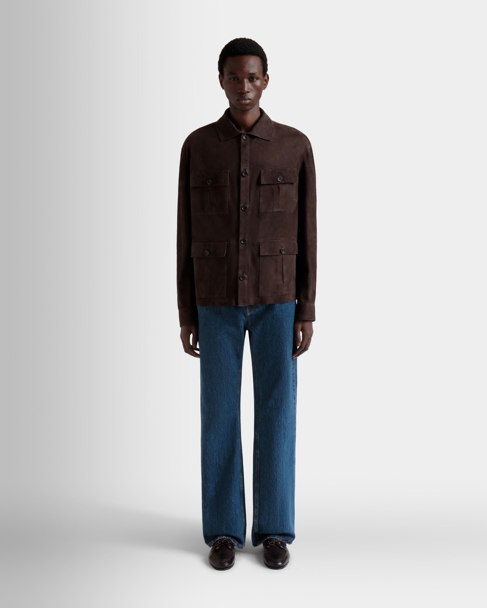 Veste Saharienne En Daim Ebano - Homme - Bally - 02