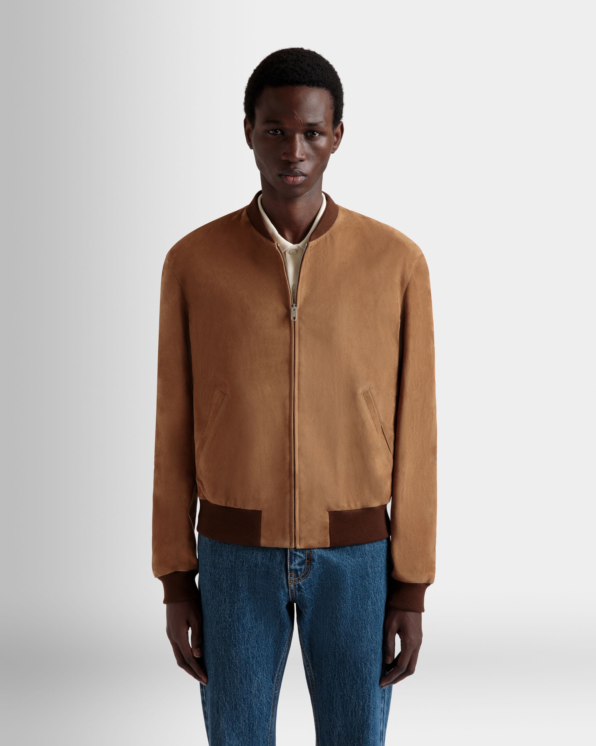 Blouson Bomber En Daim Marron - Homme - Bally - 08