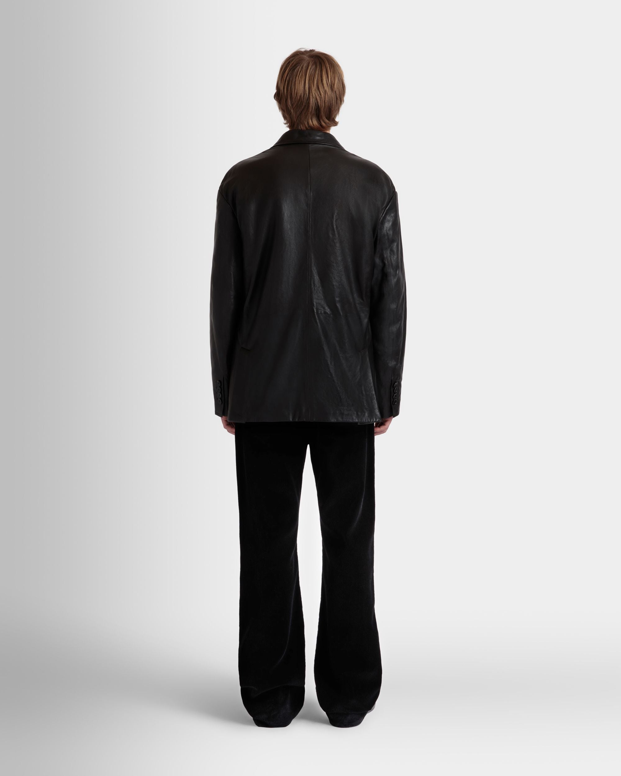 Blazer En Cuir Noir Avec Doublure En Mouton Retourné - Homme - Bally - 06