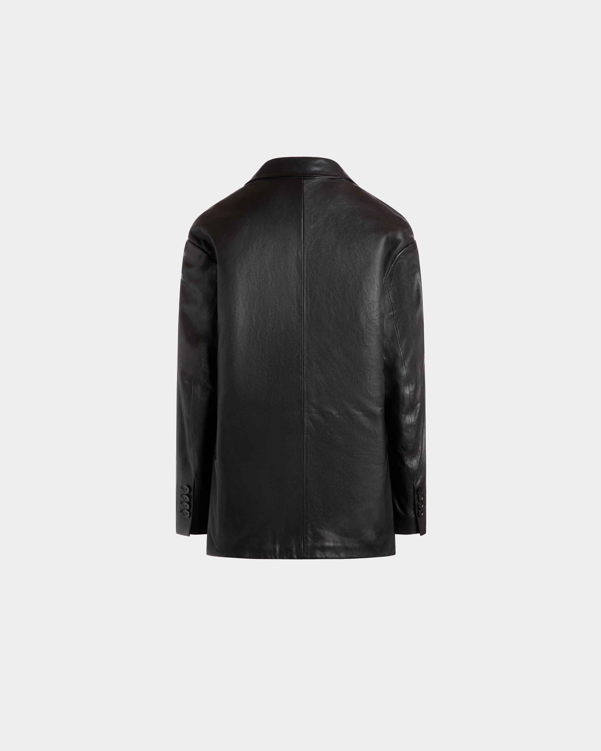 Blazer En Cuir Noir Avec Doublure En Mouton Retourné - Homme - Bally - 07