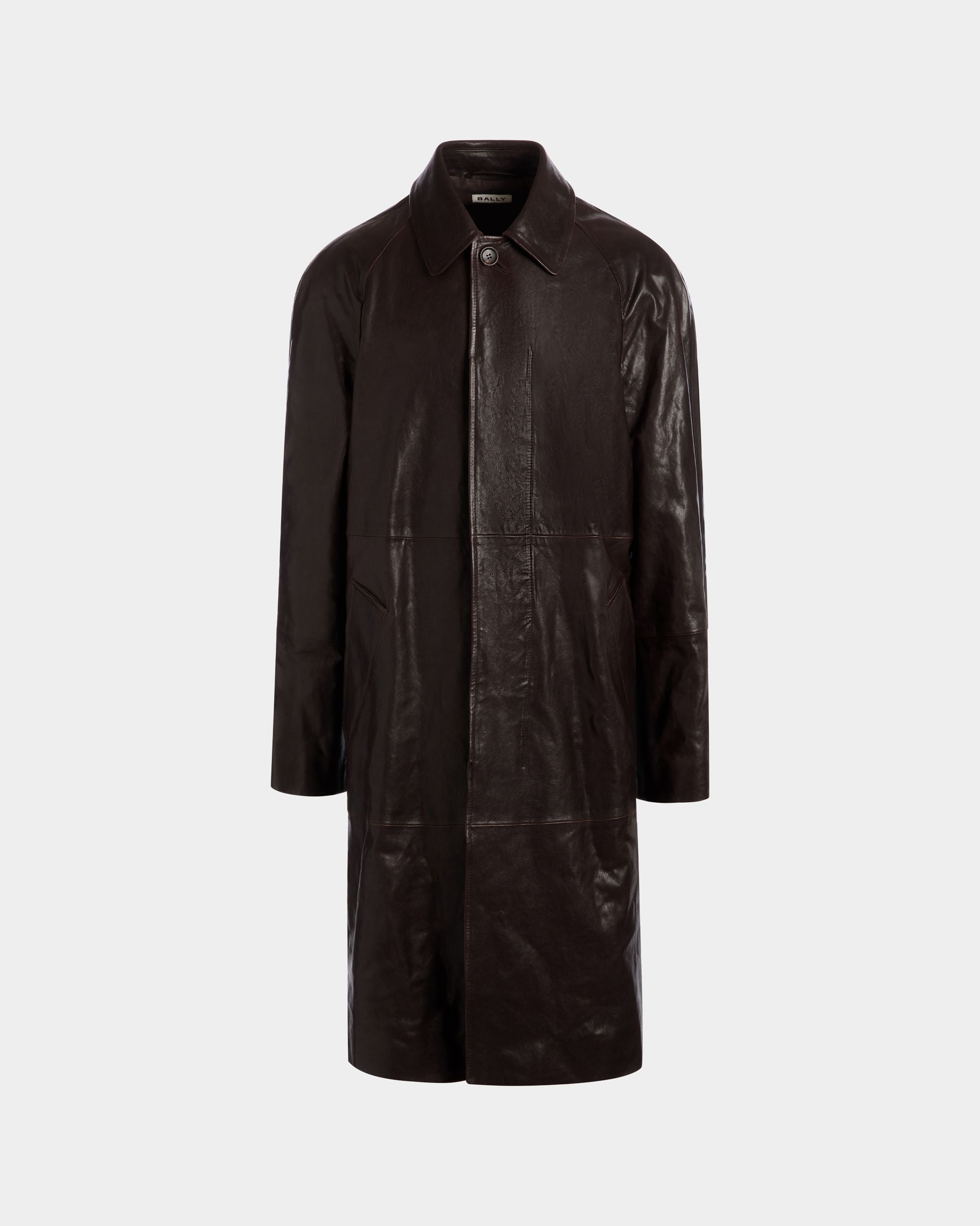 Manteau En Cuir Marron - Homme - Bally - 01