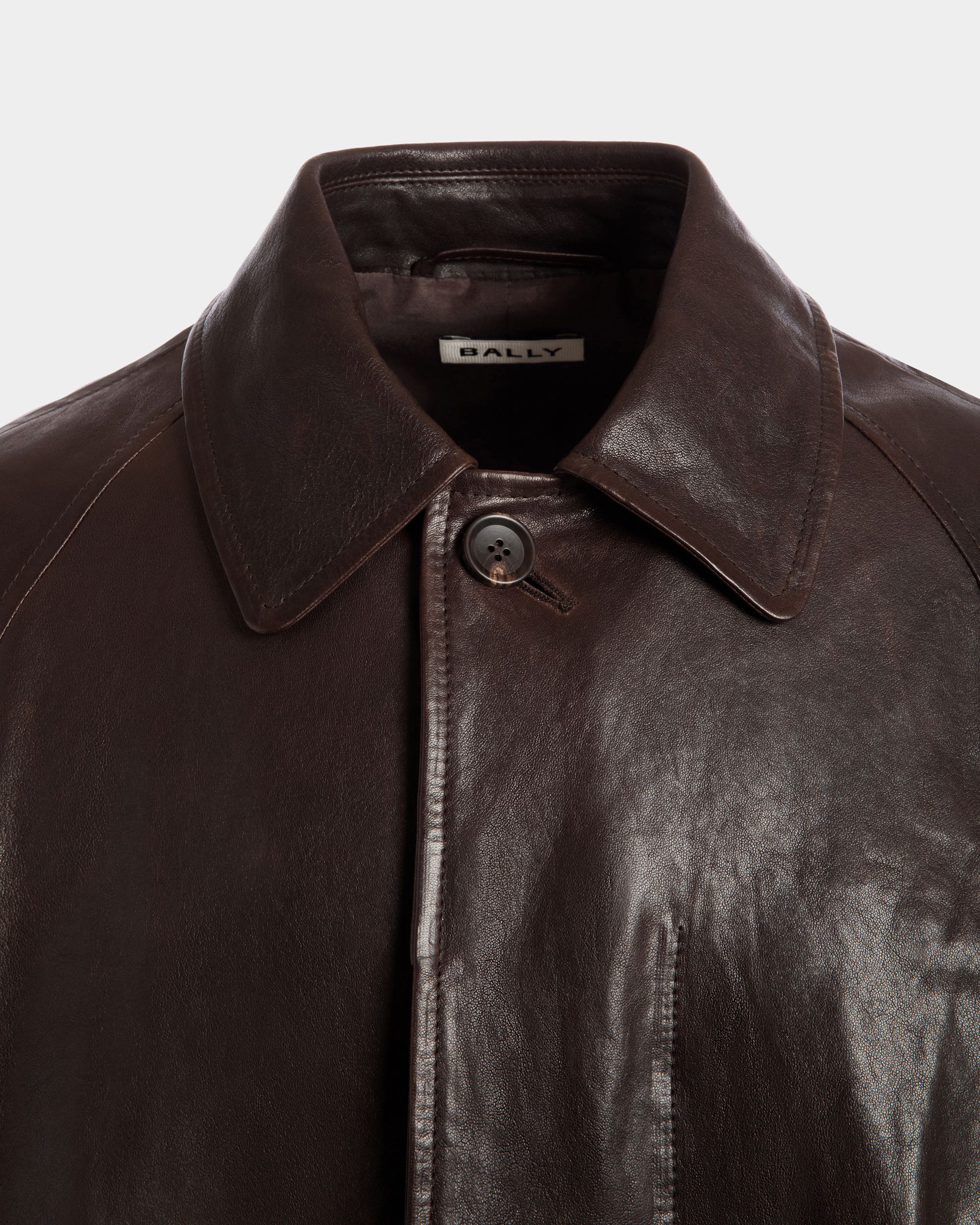 Manteau En Cuir Marron - Homme - Bally - 04