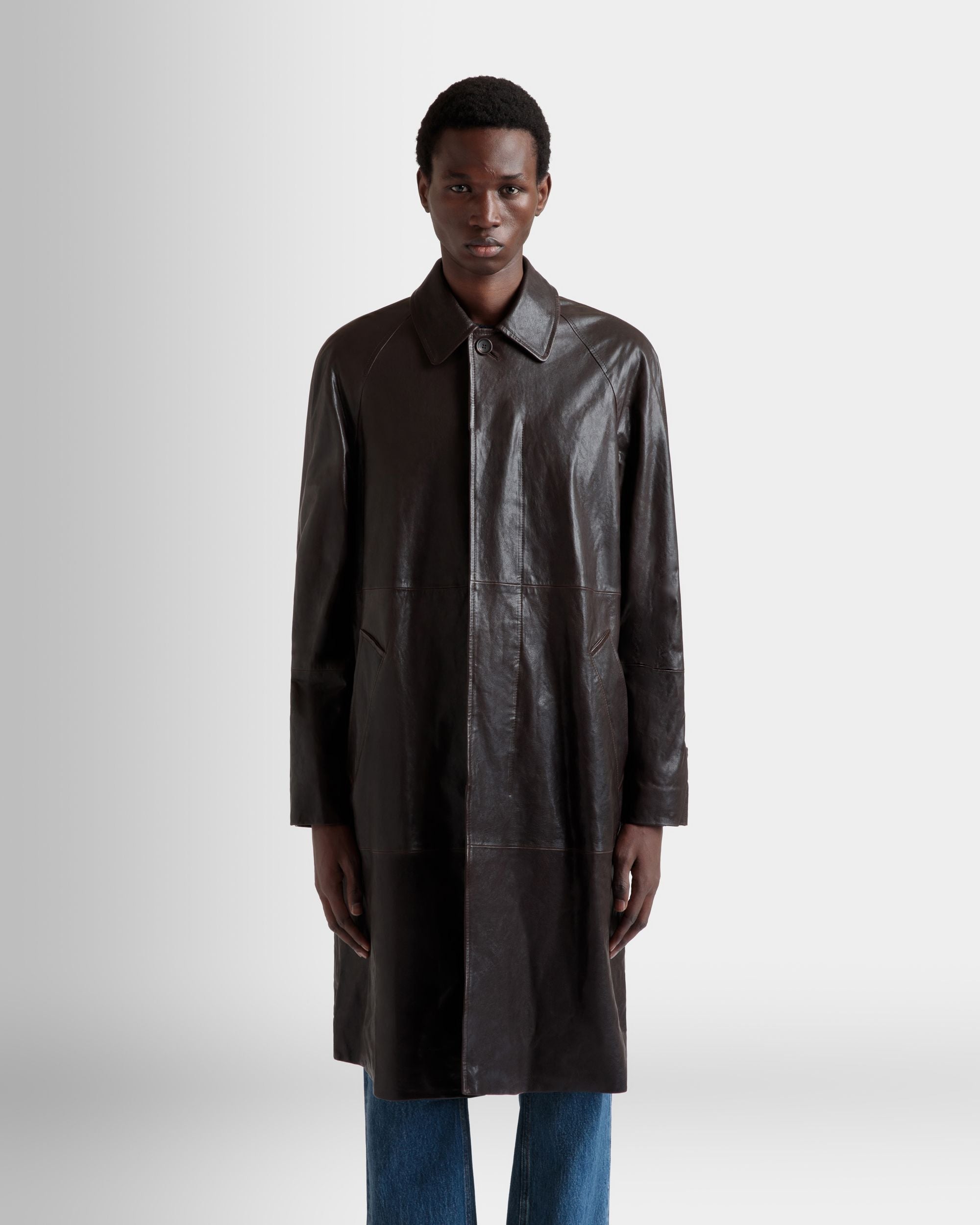 Manteau En Cuir Marron - Homme - Bally - 08