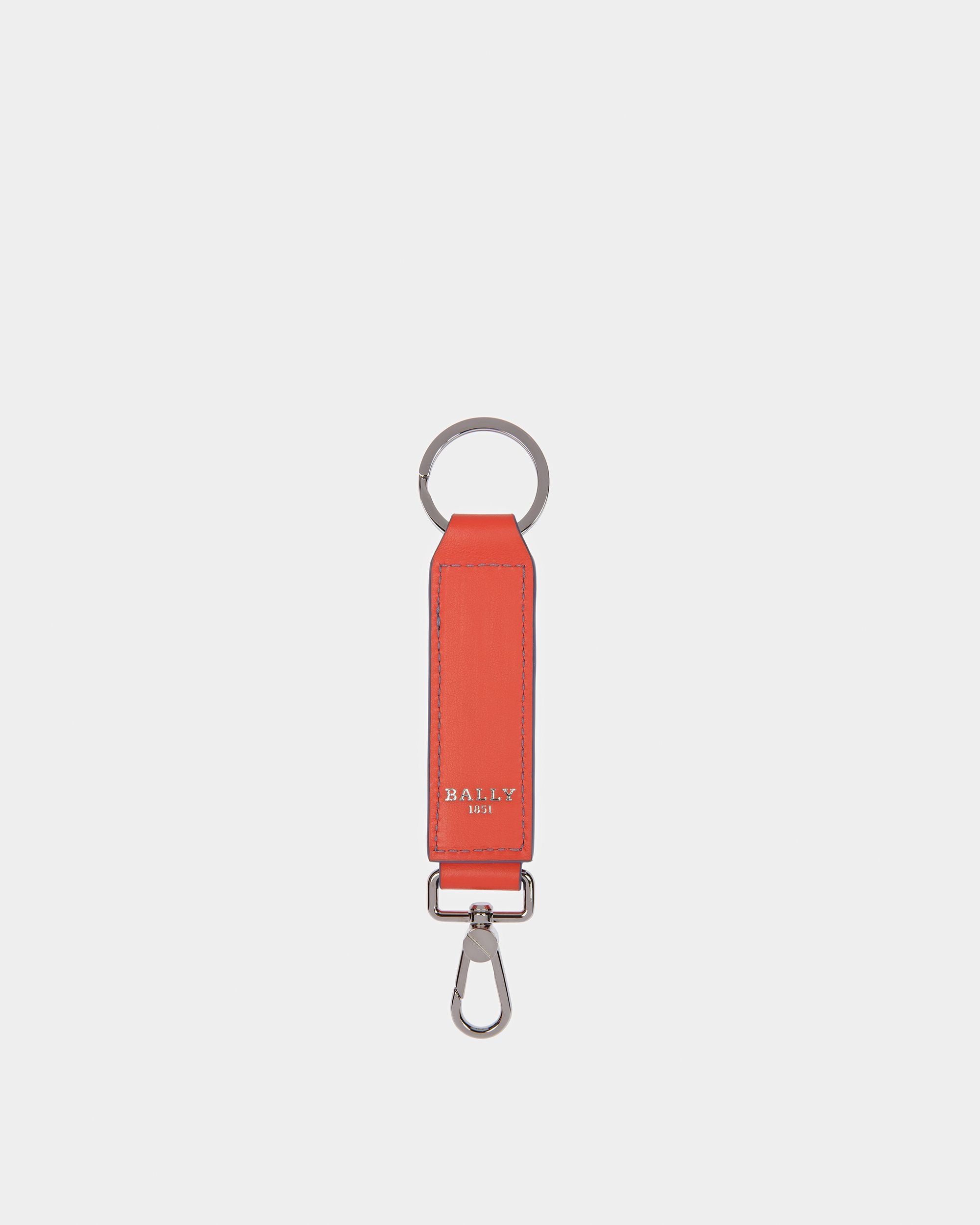Curlye Porte-clés En Cuir Orange Et Bleu Marine Avec Détail De Logo - Homme - Bally - 02