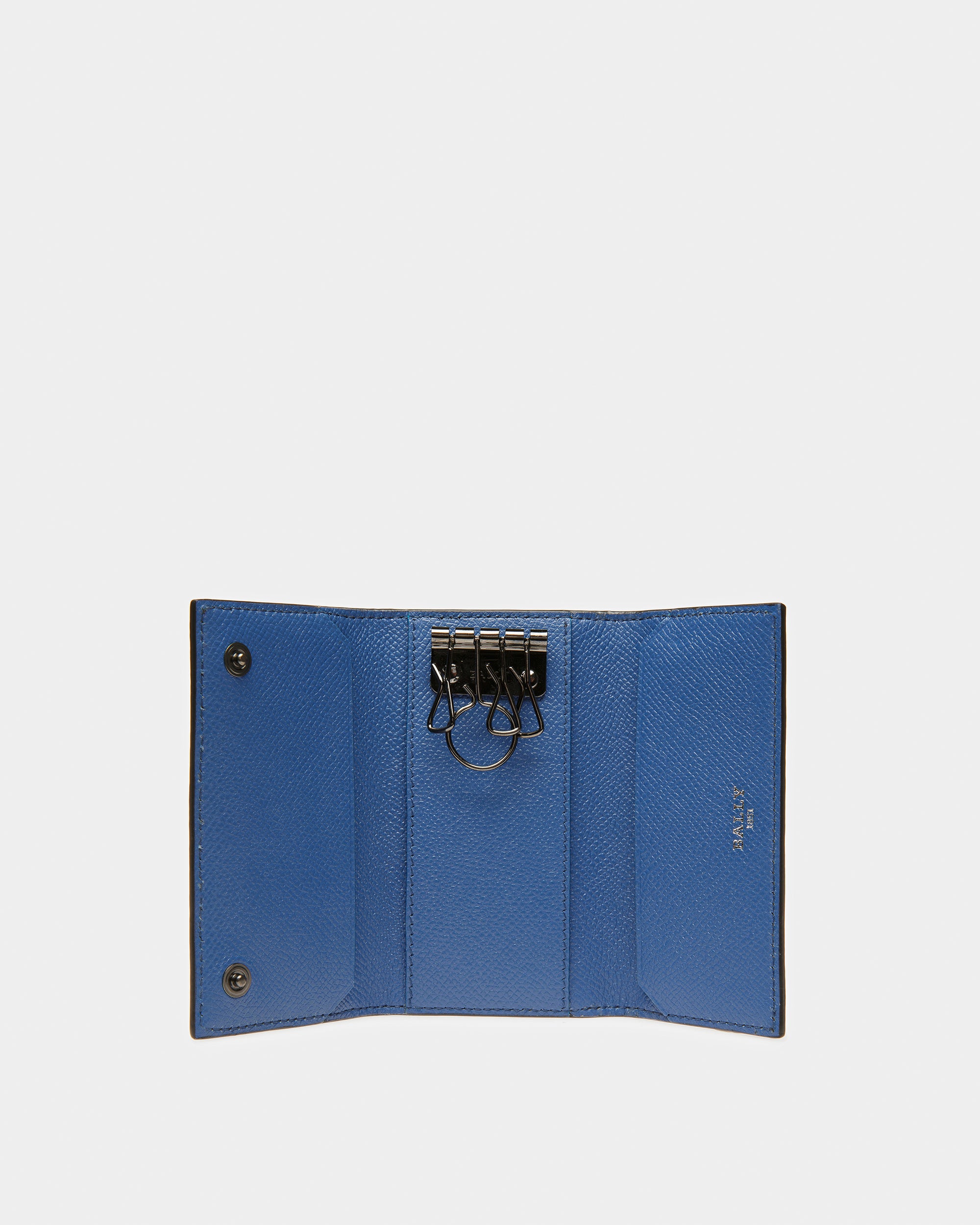Baltos Étui À Clés En Cuir Noir Et Bleu - Homme - Bally - 03