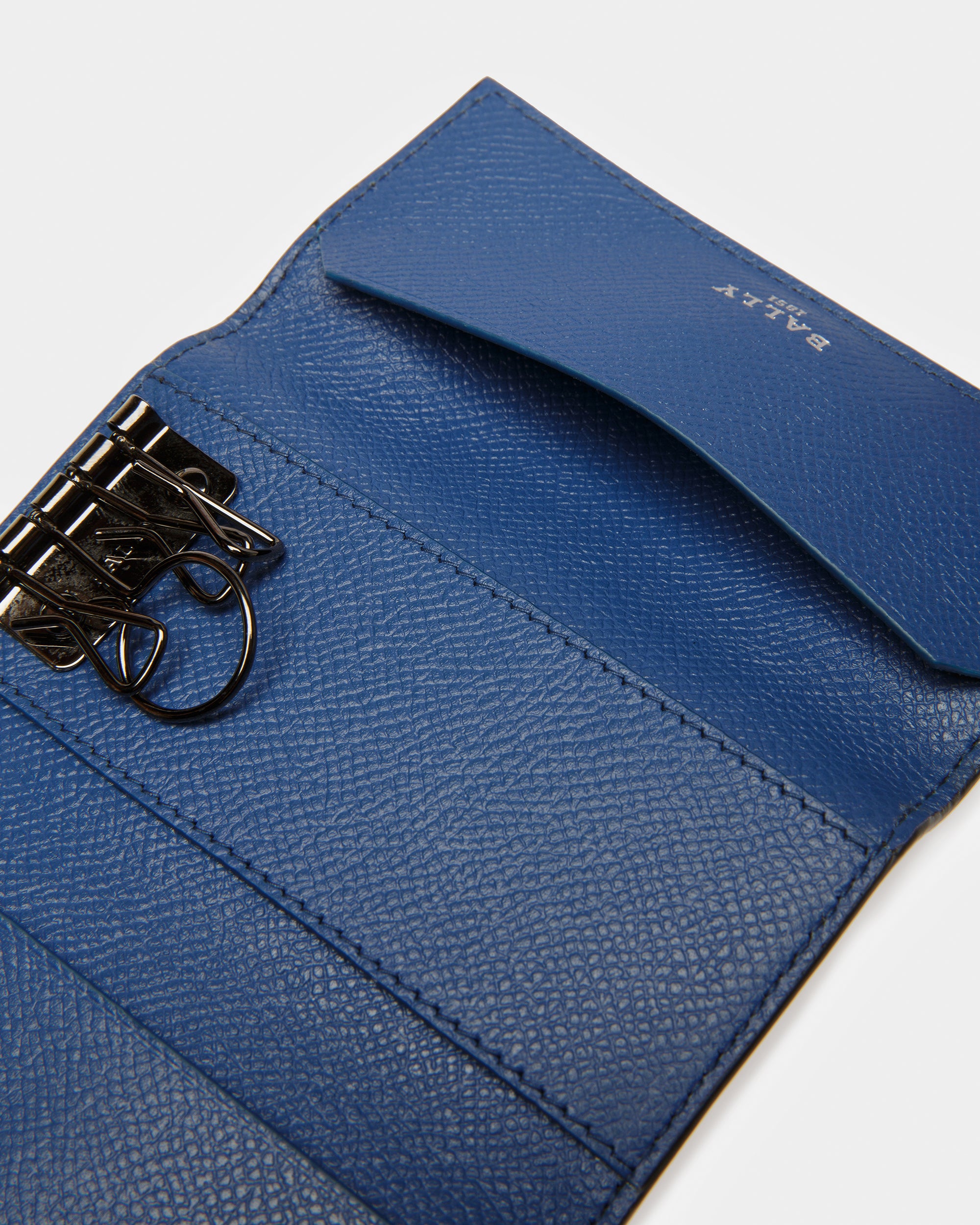 Baltos Étui À Clés En Cuir Noir Et Bleu - Homme - Bally - 04