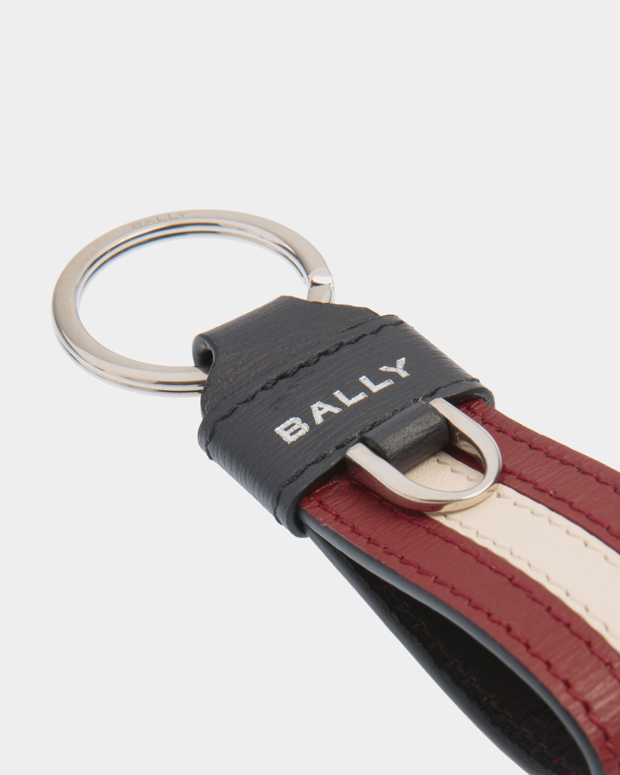 Porte-Clés Ribbon En Cuir Navy Blue - Homme - Bally - 03
