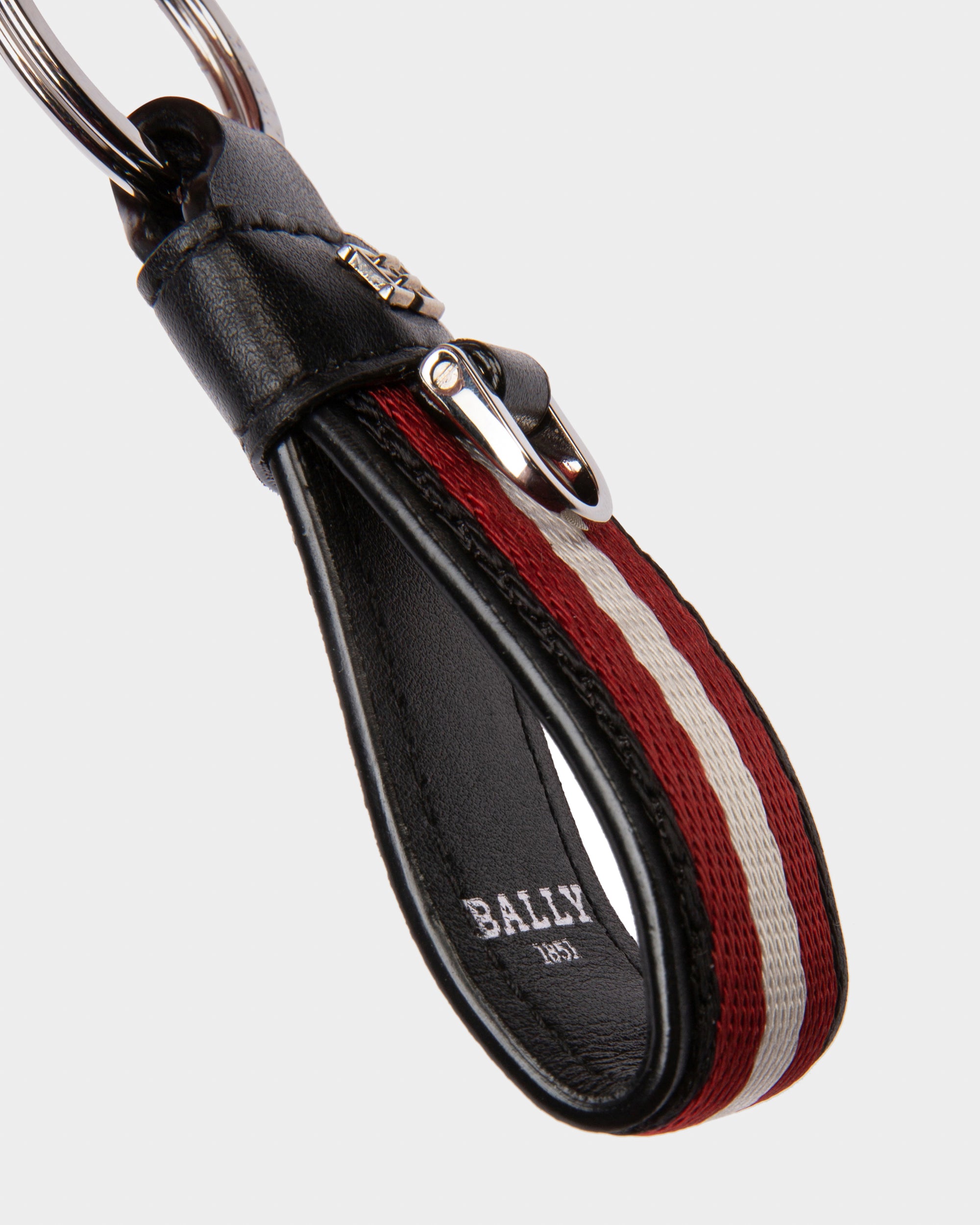 Baronn Porte-Clés En Tissu Et Cuir Rouge - Homme - Bally - 03