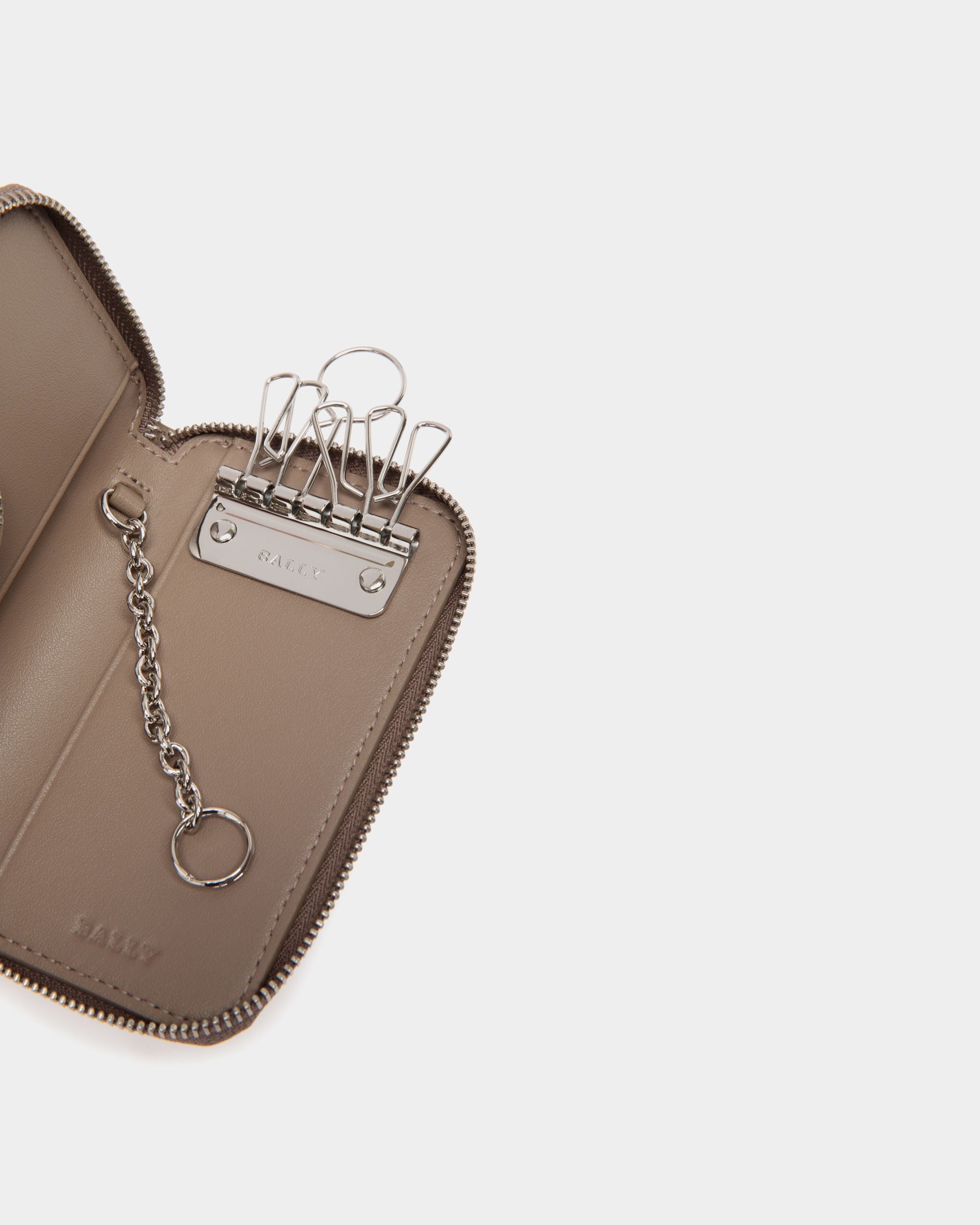 Keychains In Grey Leather - Homme - Bally - 04