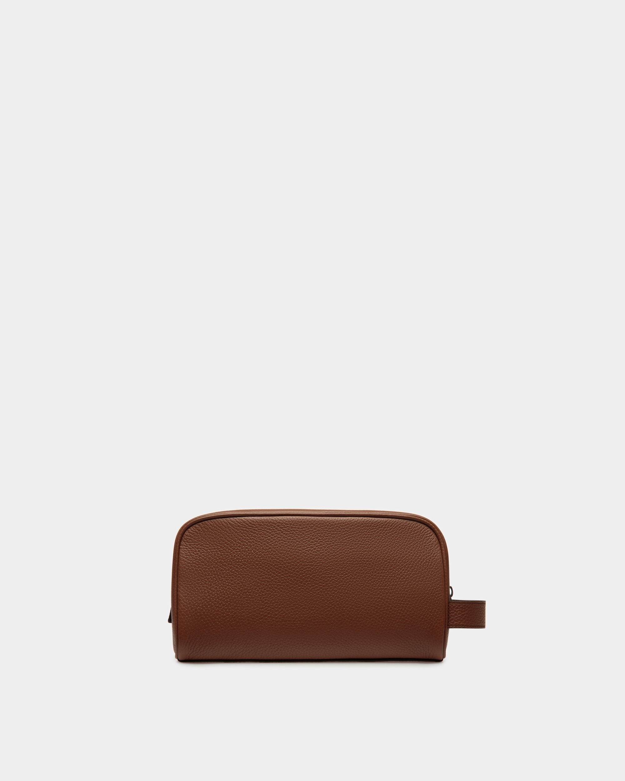 Trousse De Toilette Ribbon En Cuir Marron - Homme - Bally - 02