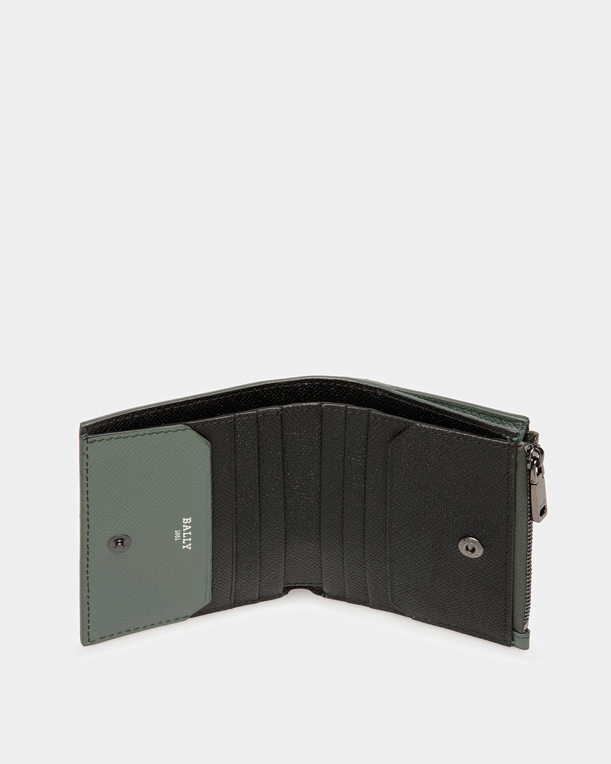 Bunner Portefeuille En Cuir Sauge Et Noir - Homme - Bally - 04