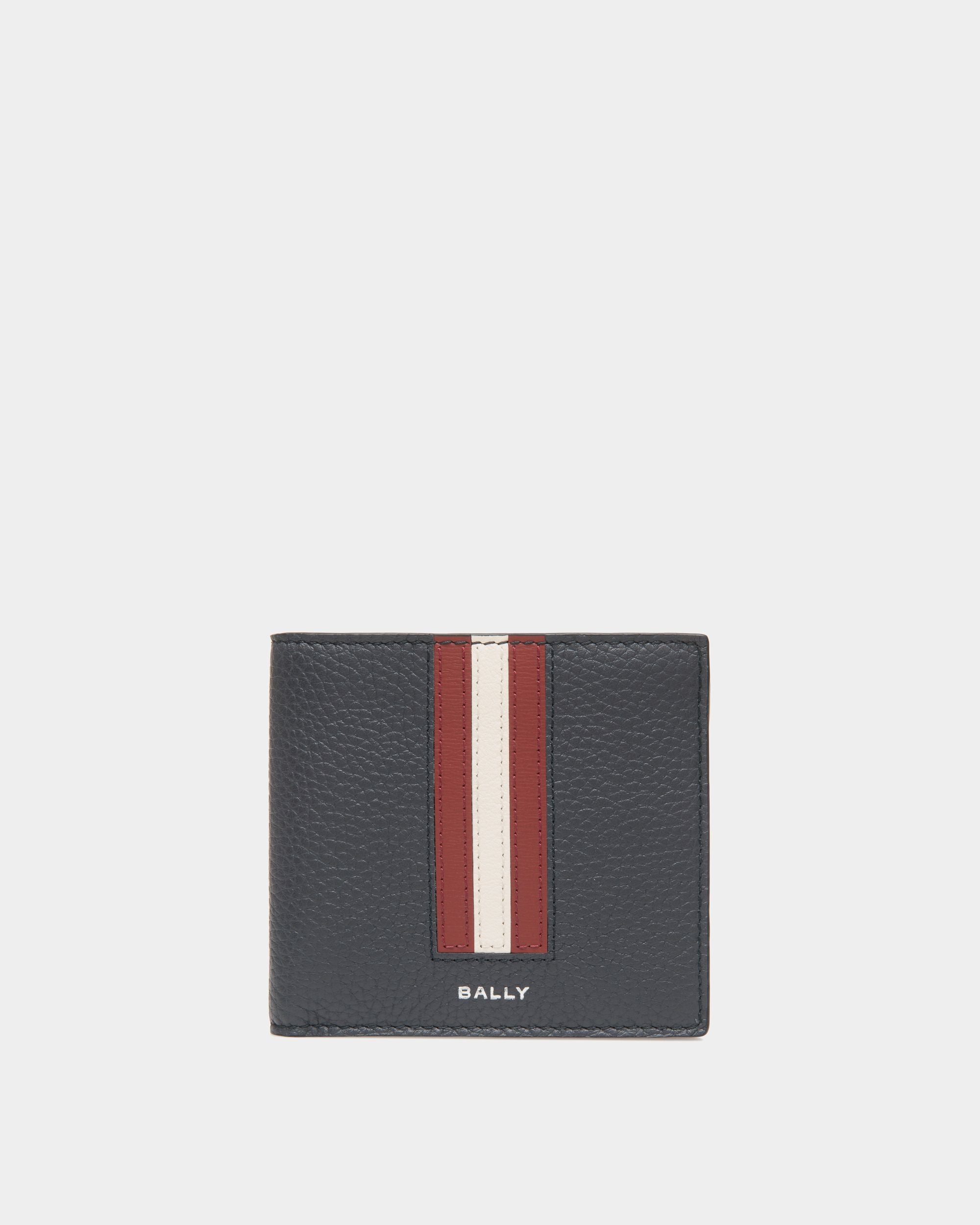 Portefeuille À Deux Volets Ribbon En Cuir Navy Blue - Homme - Bally - 01