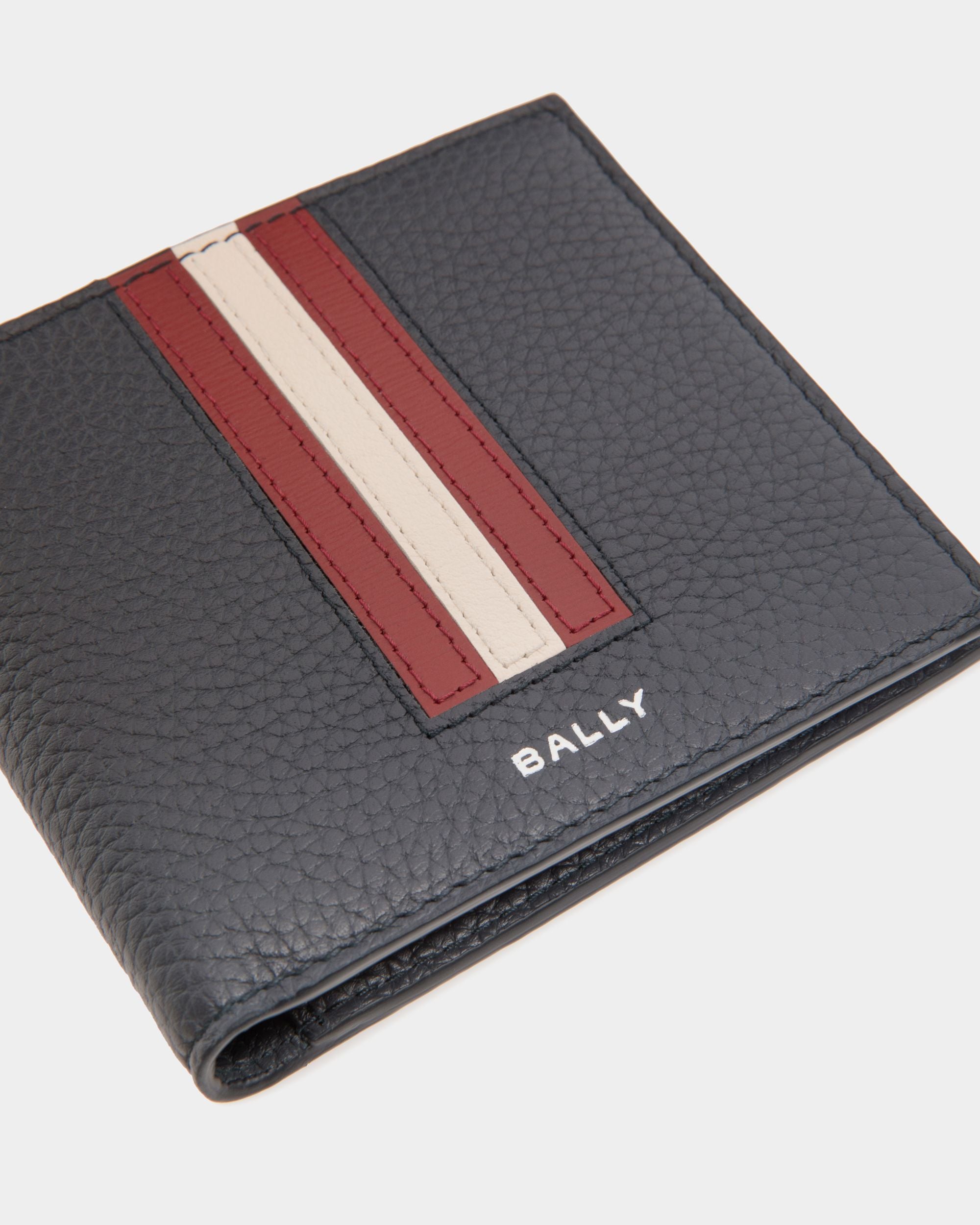 Portefeuille À Deux Volets Ribbon En Cuir Navy Blue - Homme - Bally - 03