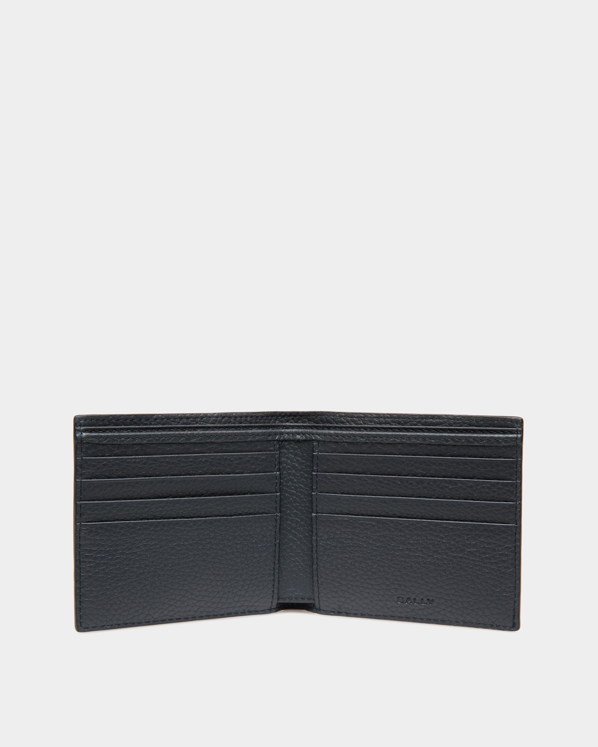 Portefeuille À Deux Volets Ribbon En Cuir Navy Blue - Homme - Bally - 04