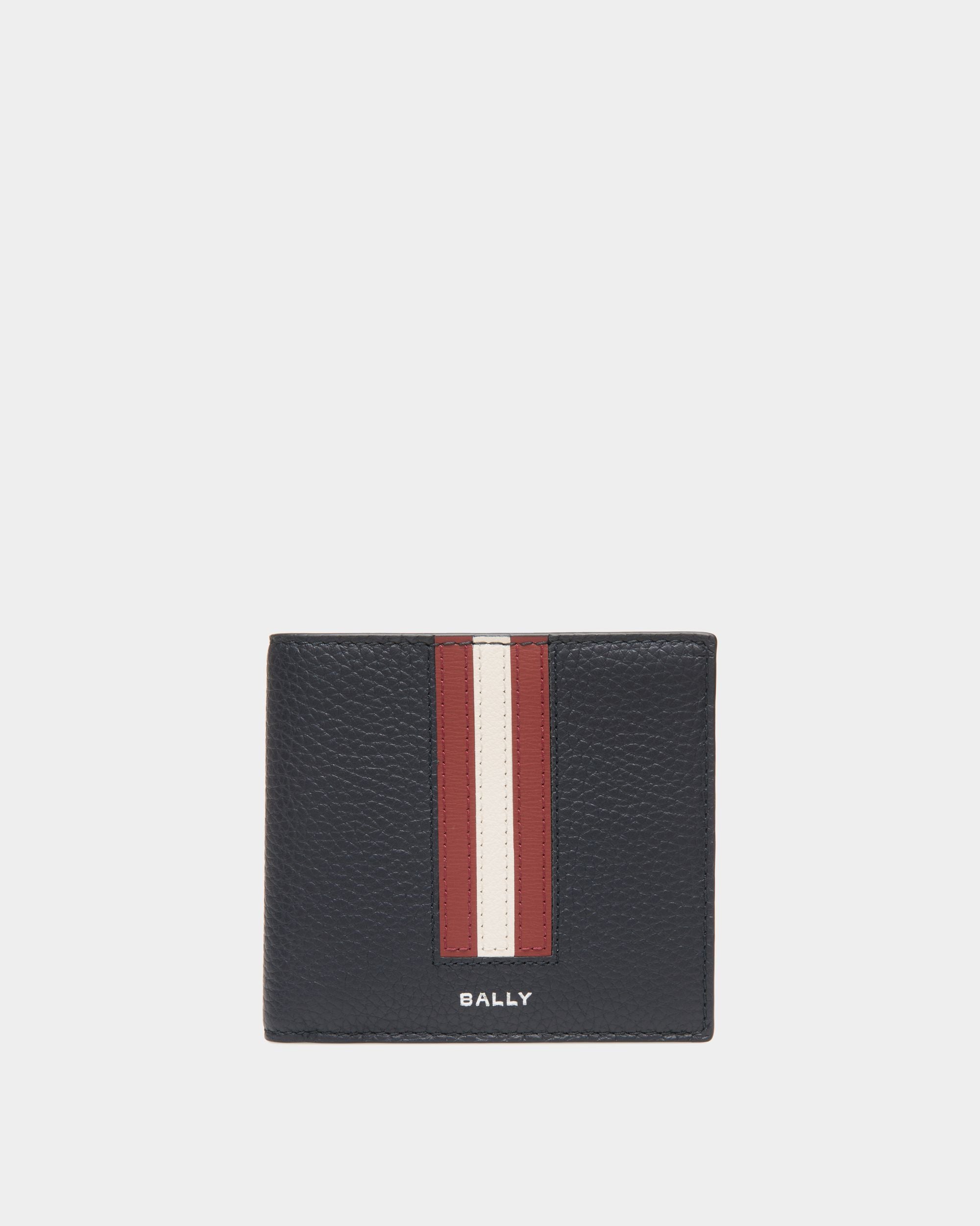 Portefeuille À Deux Volets Ribbon En Cuir Navy Blue - Homme - Bally - 01