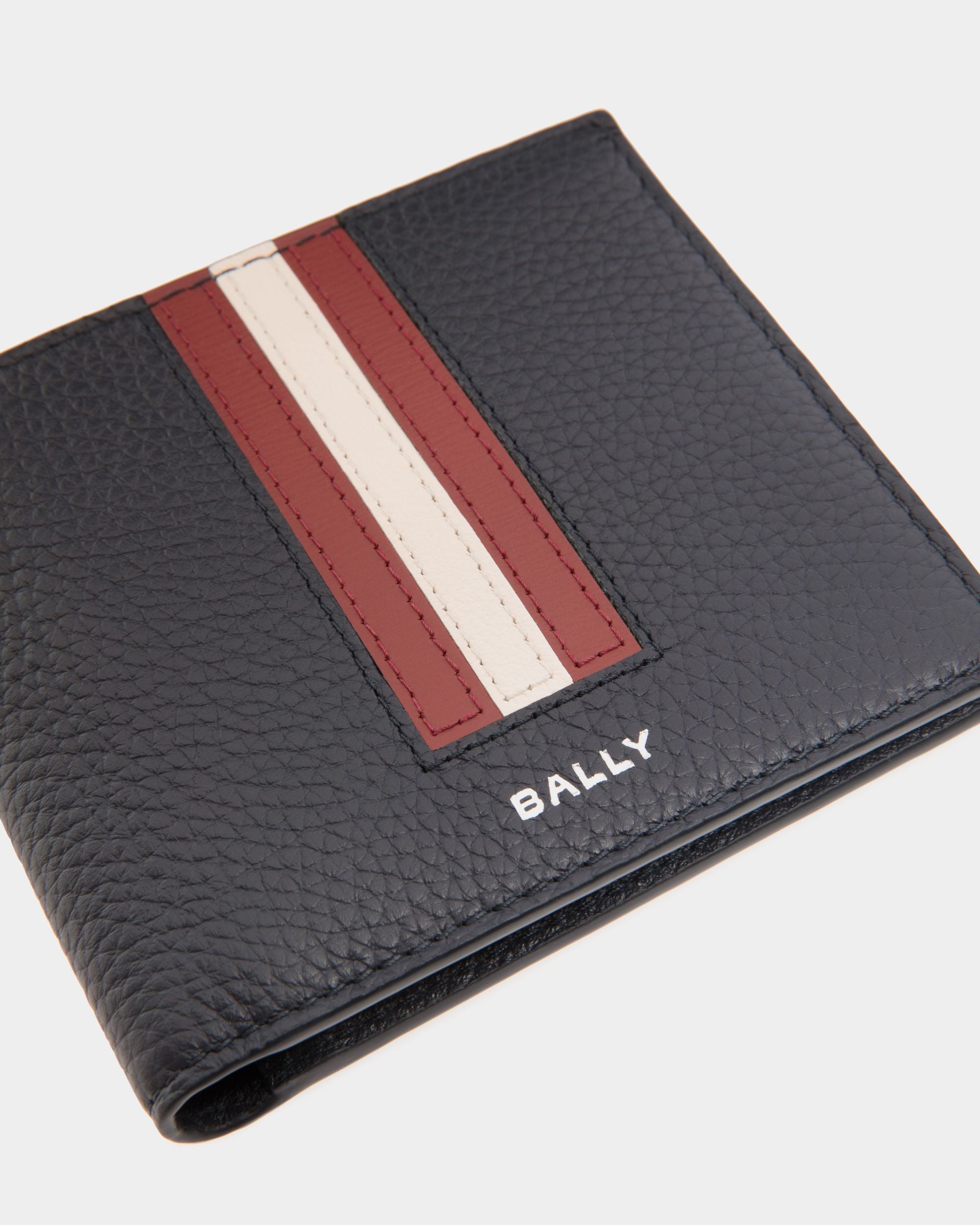 Portefeuille À Deux Volets Ribbon En Cuir Navy Blue - Homme - Bally - 03