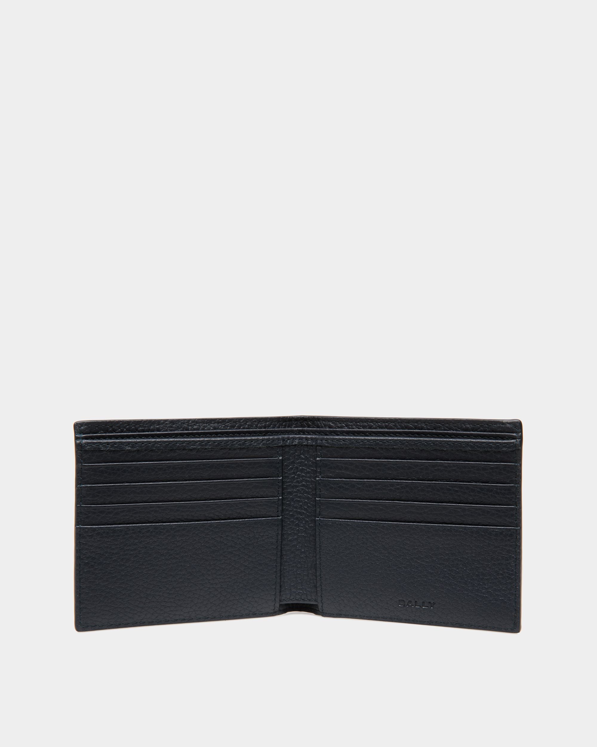 Portefeuille À Deux Volets Ribbon En Cuir Navy Blue - Homme - Bally - 04