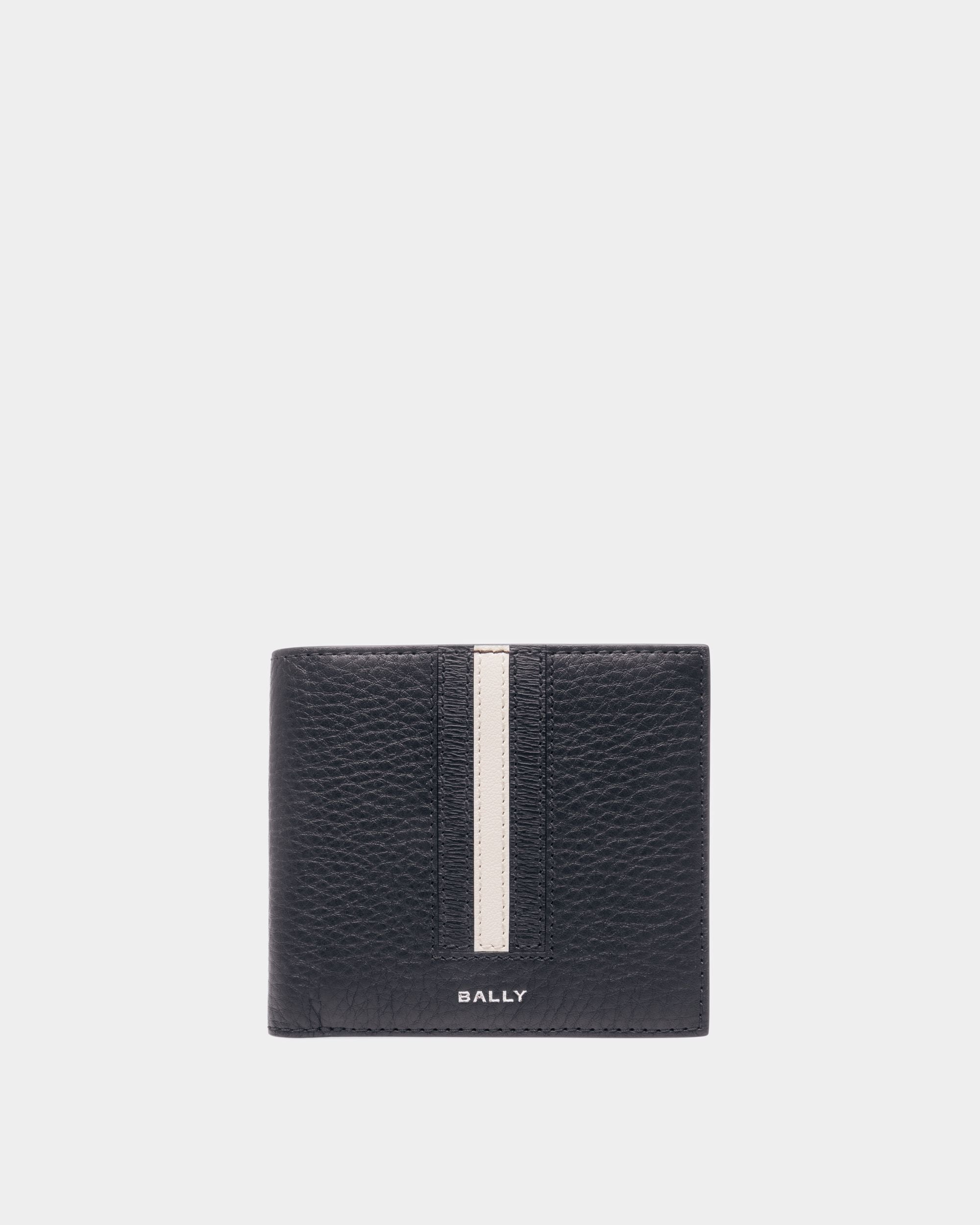 Portefeuille porte-monnaie Ribbon Cuir bleu nuit - Homme - Bally - 01