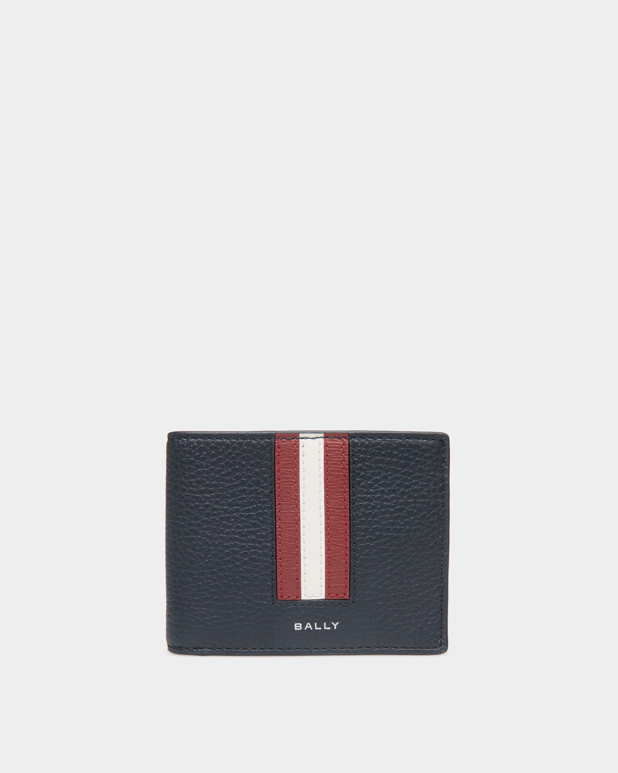 Portefeuille À Deux Volets Ribbon En Cuir Navy Blue - Homme - Bally - 01