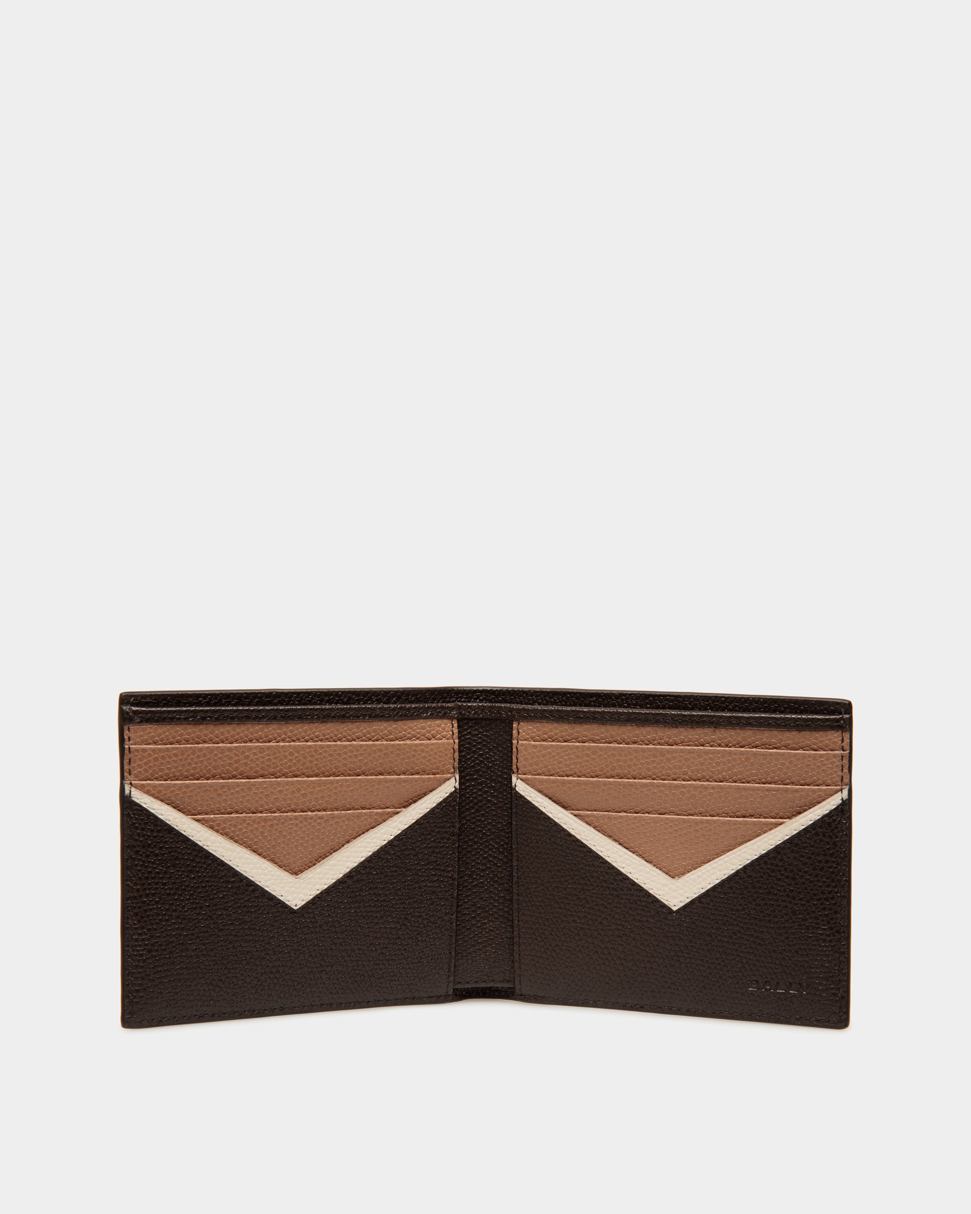 Portefeuille À Deux Volets Flag En Cuir Ebano - Homme - Bally - 03