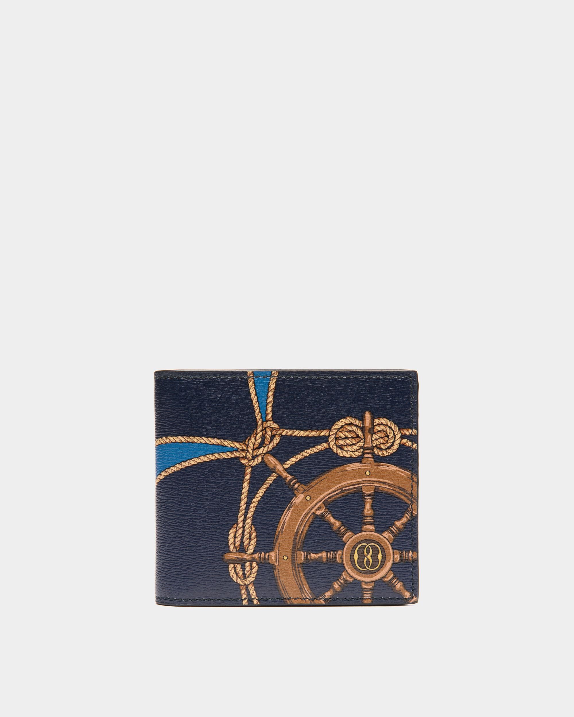 Portefeuille À Un Volet Crossing En Cuir Bleu - Homme - Bally - 01