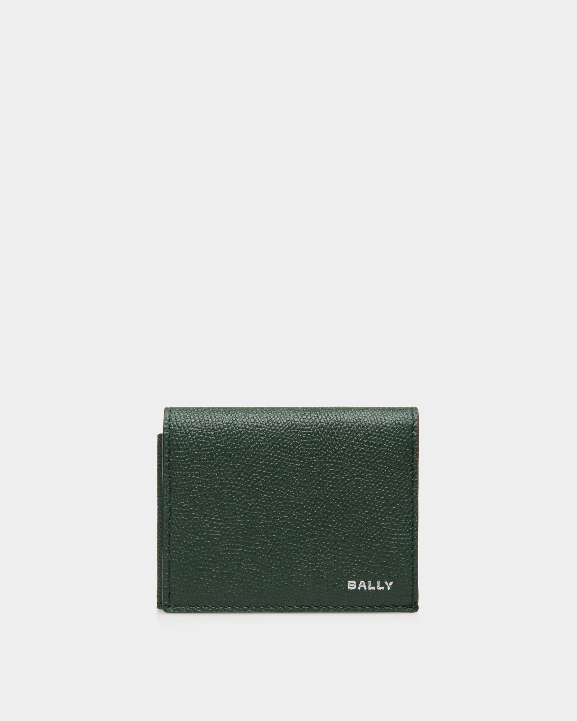 Portefeuille À Trois Volets Flag En Cuir Bottle Green - Homme - Bally - 01