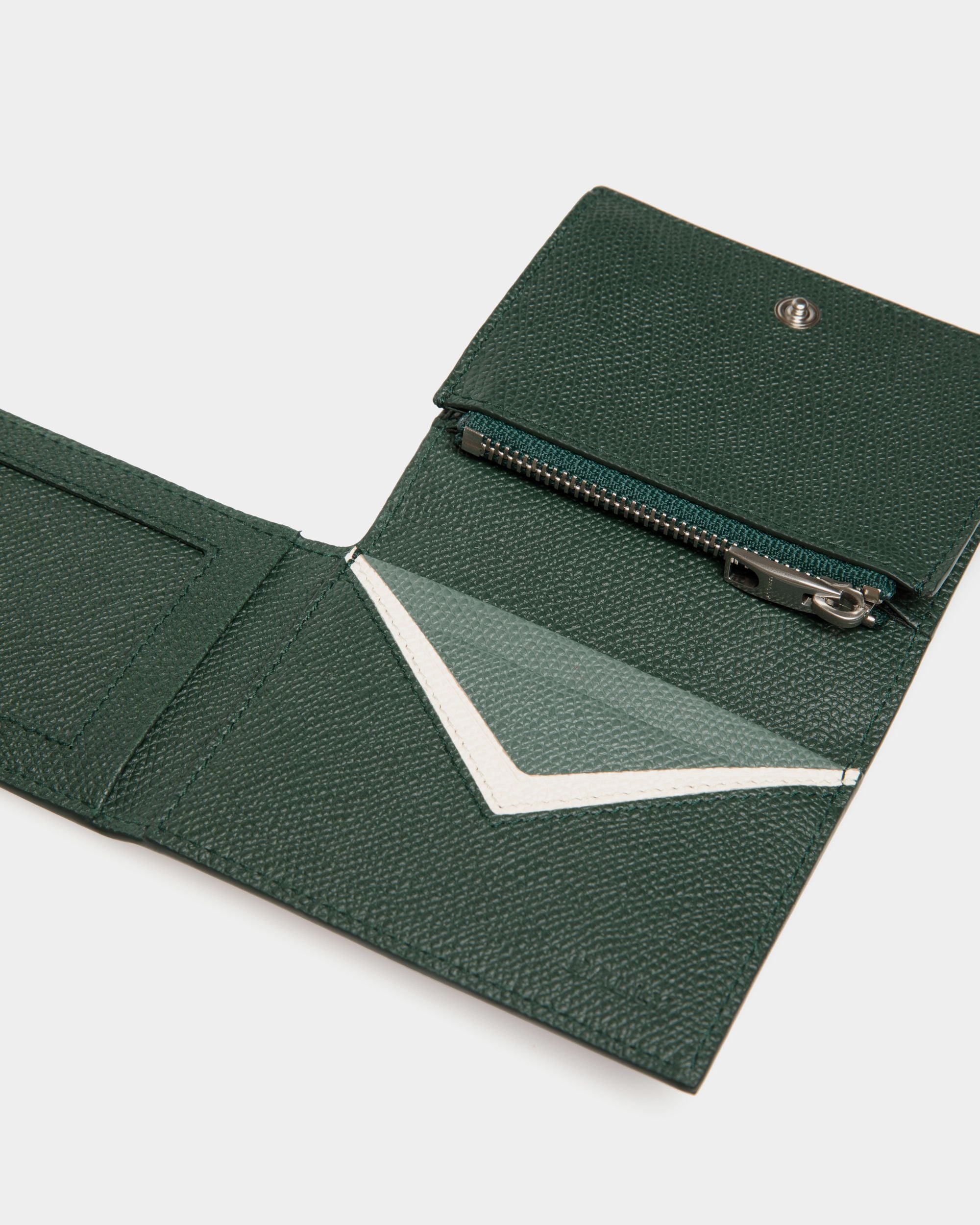 Portefeuille À Trois Volets Flag En Cuir Bottle Green - Homme - Bally - 04