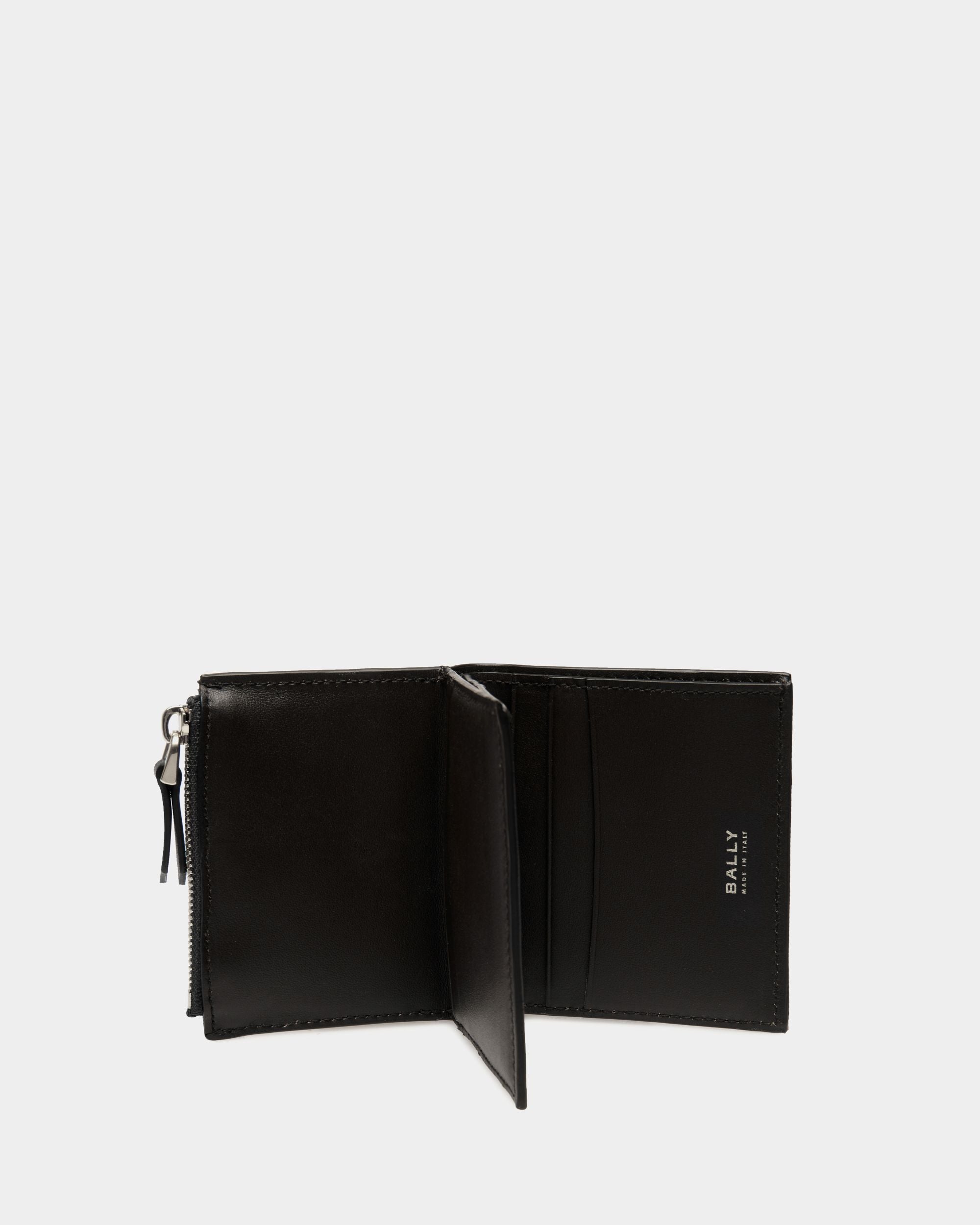 Portefeuille À Trois Volets Deco En Cuir Noir - Homme - Bally - 03