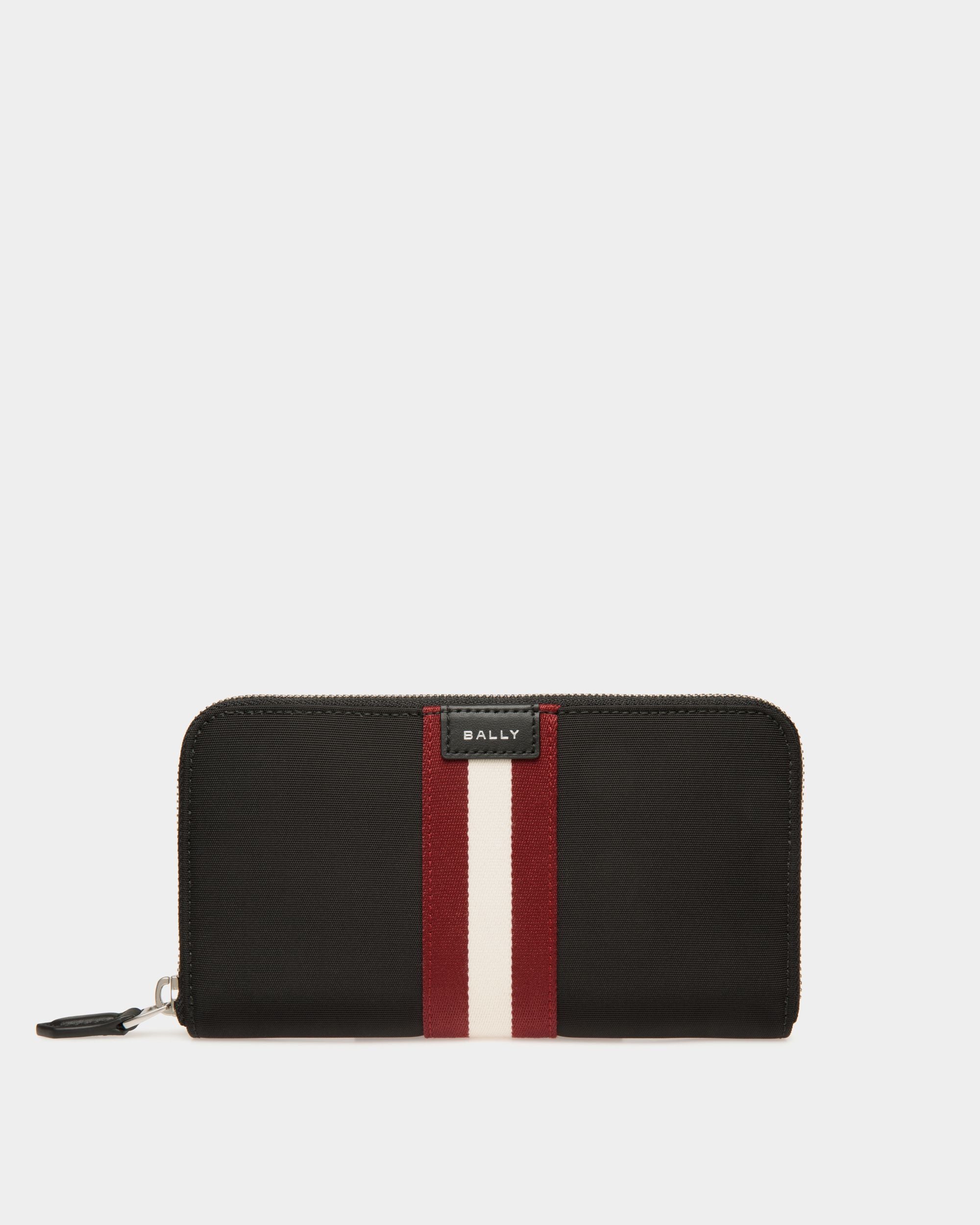 Portefeuille Code À Contour Zippé En Nylon Noir - Homme - Bally - 01