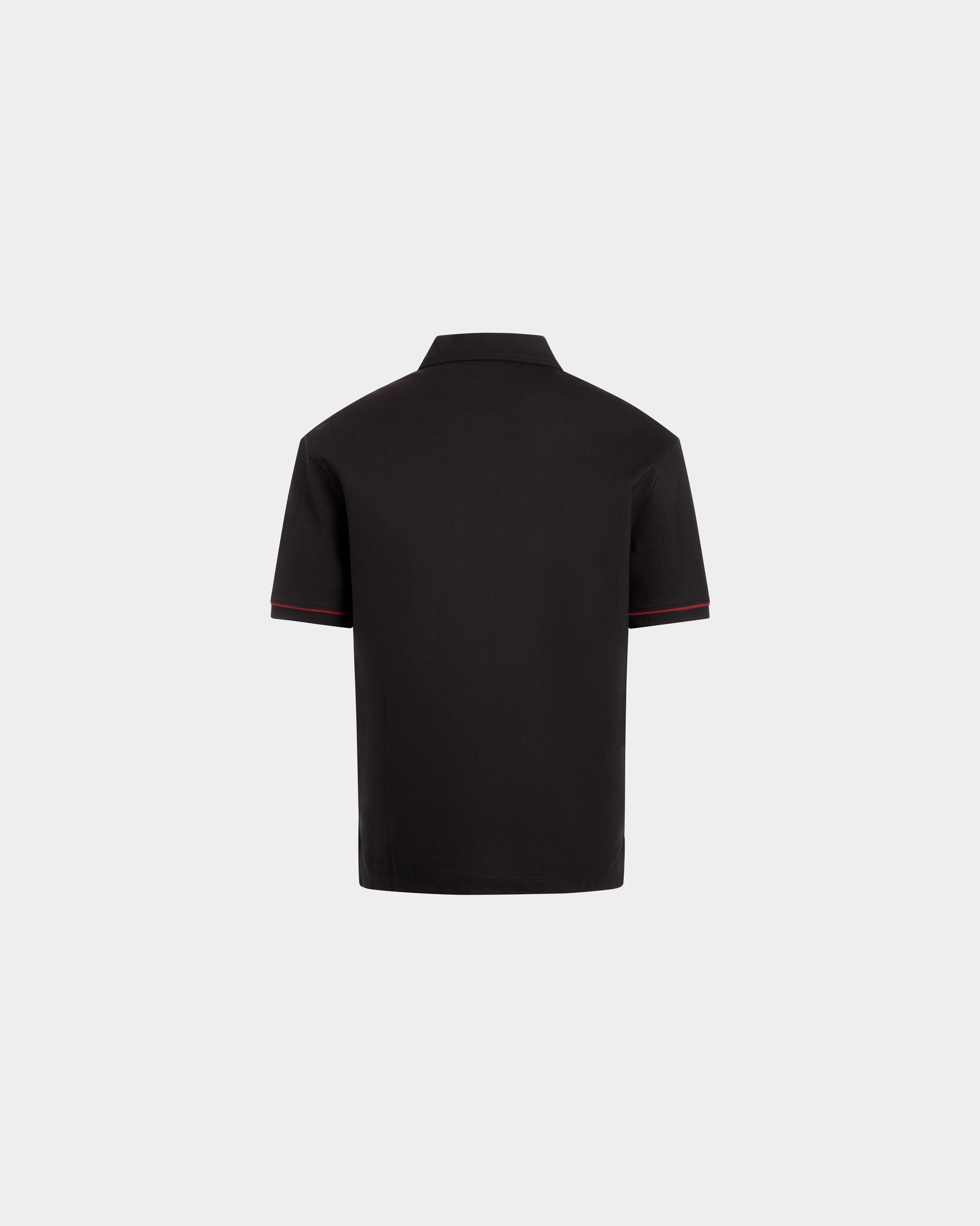 Polo En Maille Piquée De Coton Noir - Homme - Bally - 03
