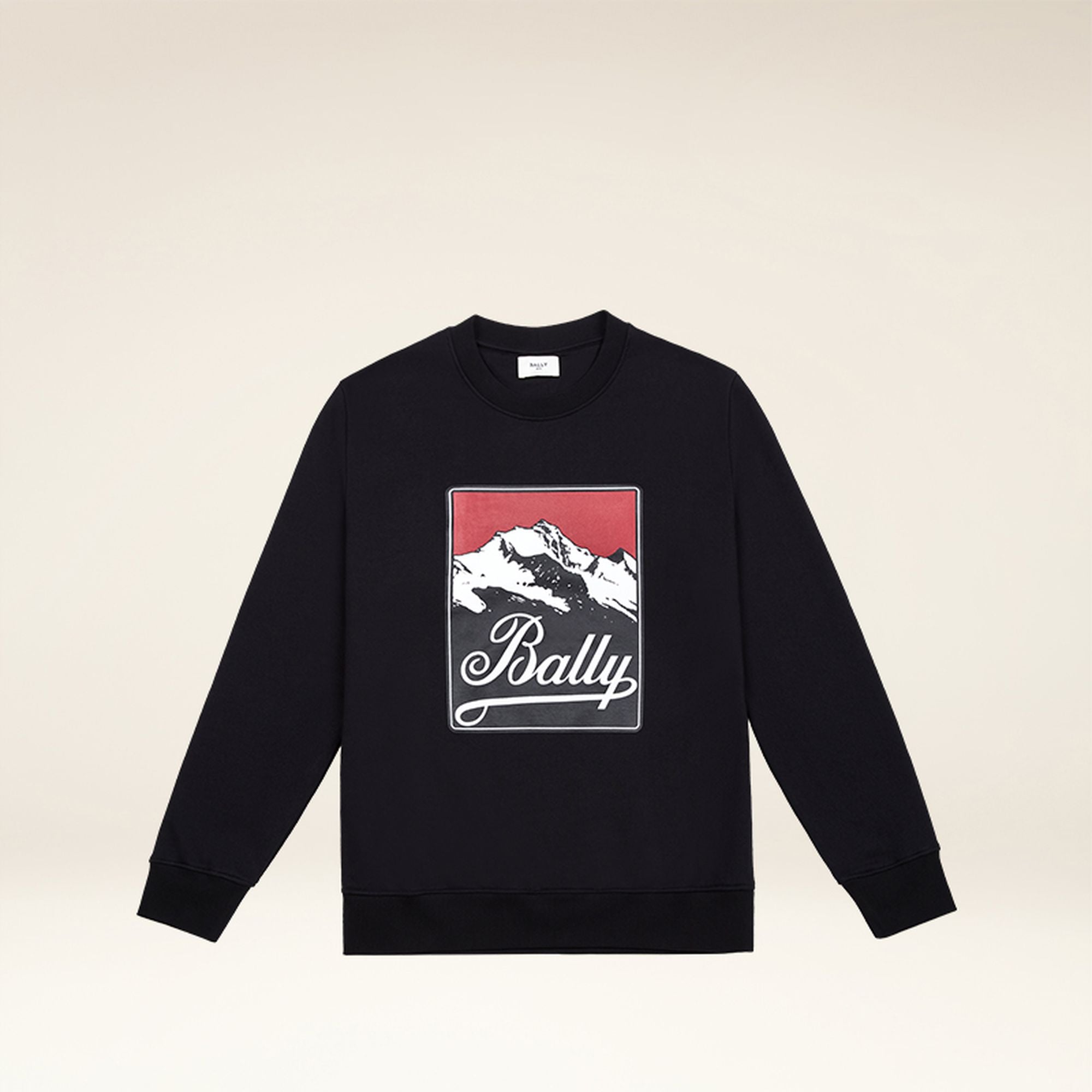 Sweat-Shirt En Coton Noir Avec Imprimé Bally - Homme - Bally - 01