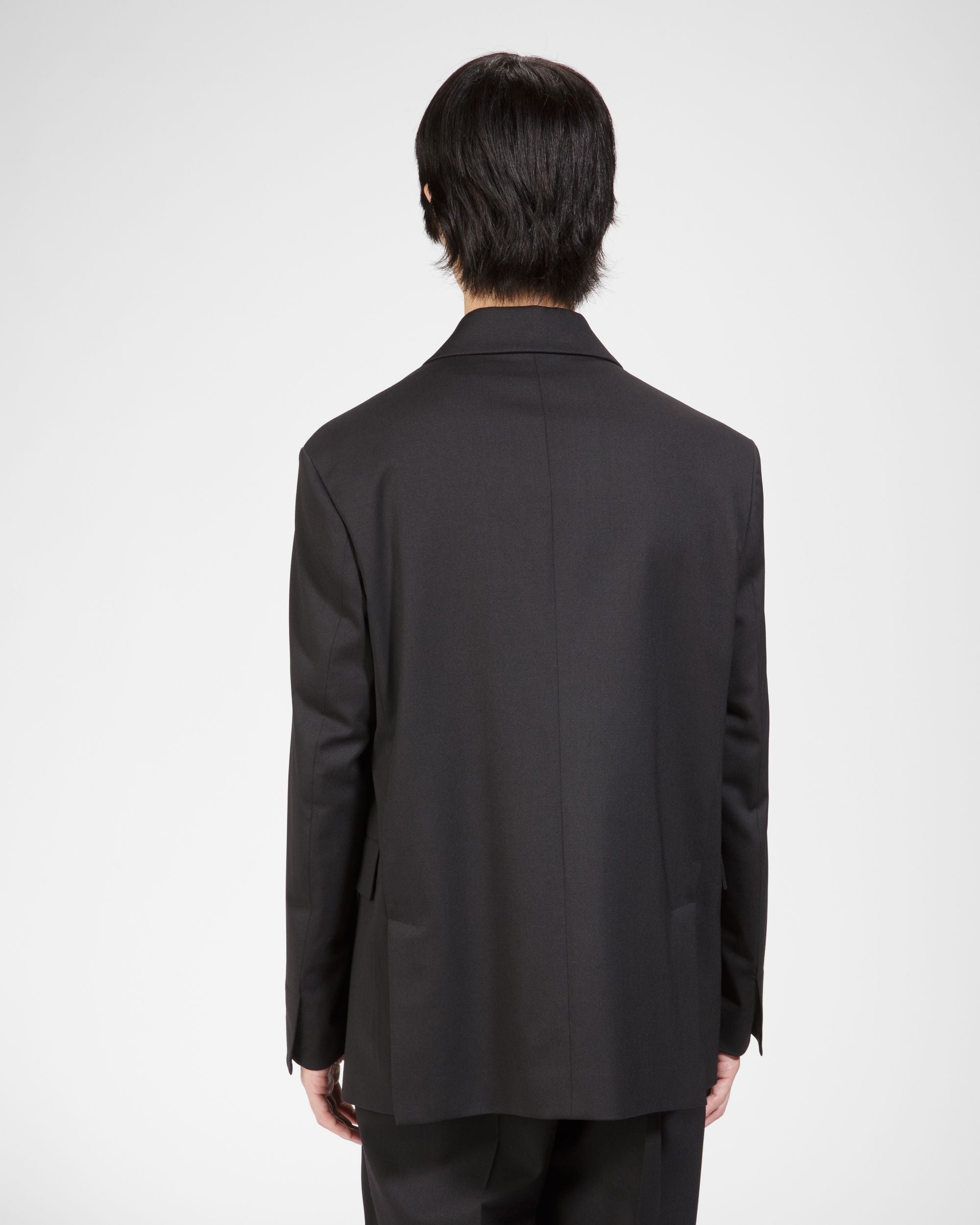 Veste Noire En Laine Mélangée - Homme - Bally - 03