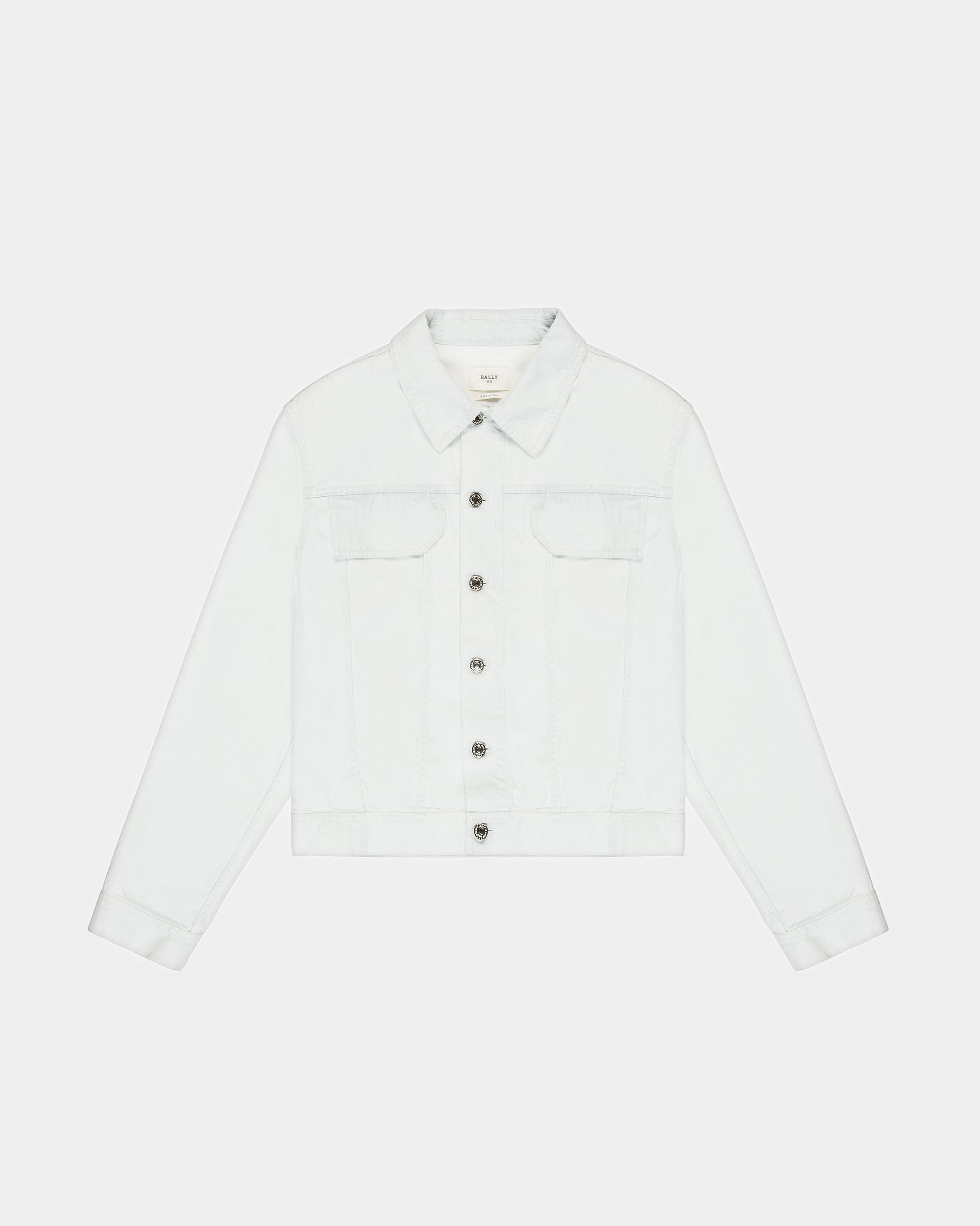 Veste En Denim De Coton Blanc Délavé - Homme - Bally - 01