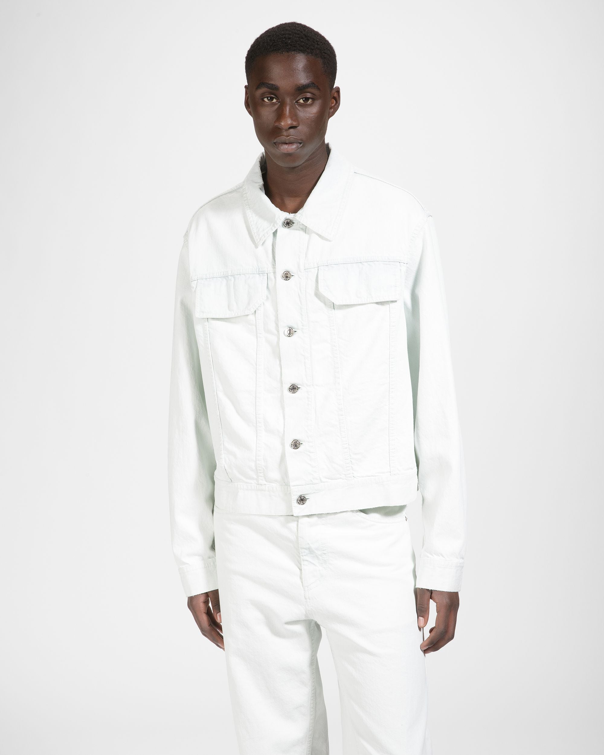 Veste En Denim De Coton Blanc Délavé - Homme - Bally - 03