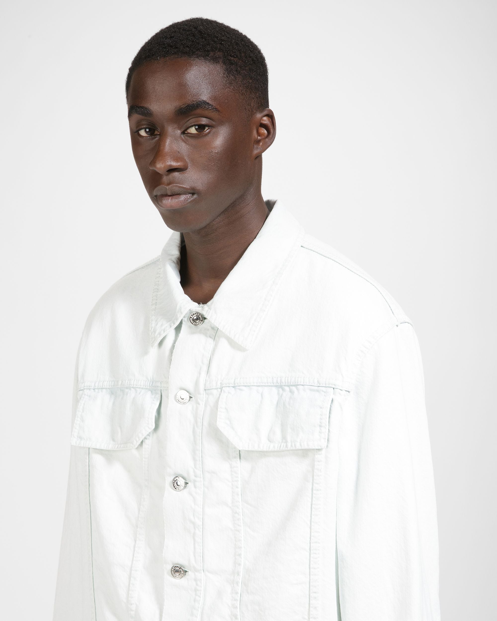 Veste En Denim De Coton Blanc Délavé - Homme - Bally - 04