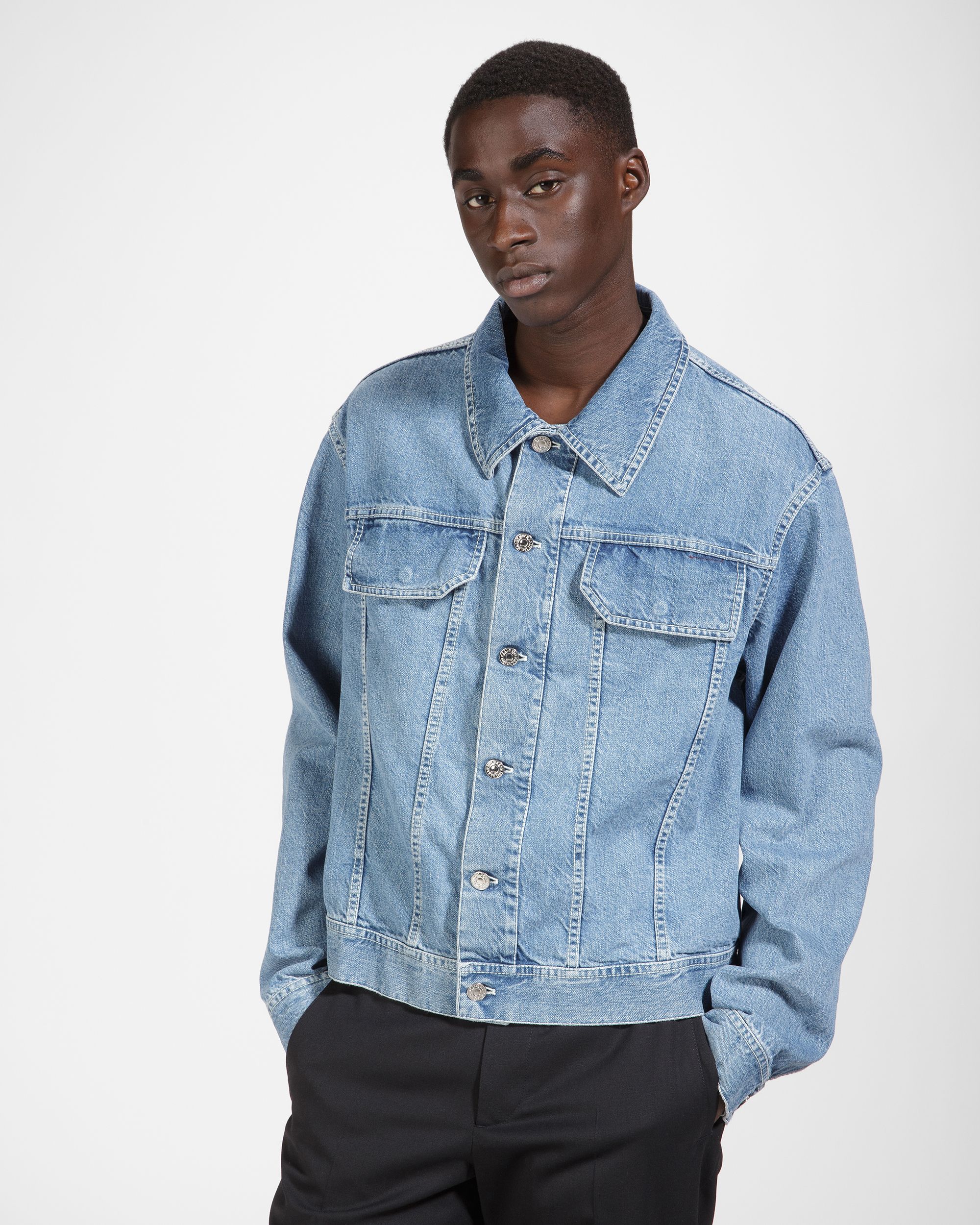 Veste En Denim De Coton Bleu Clair - Homme - Bally - 03