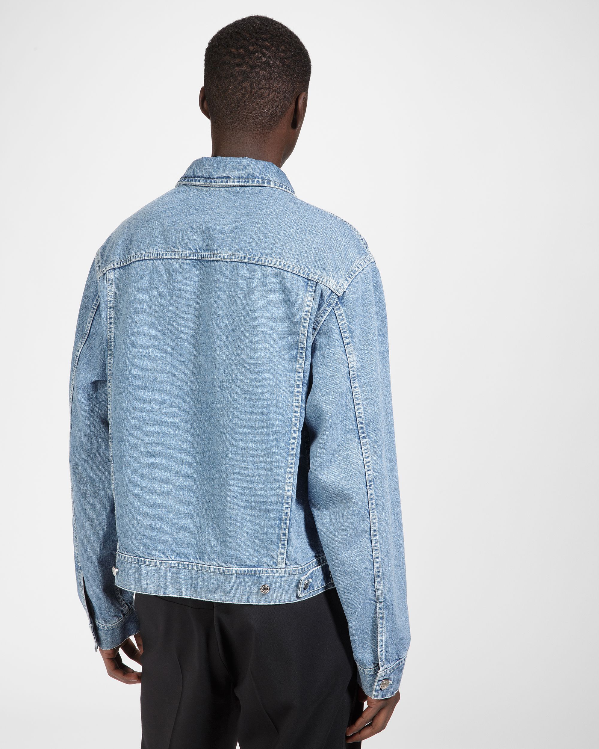 Veste En Denim De Coton Bleu Clair - Homme - Bally - 04