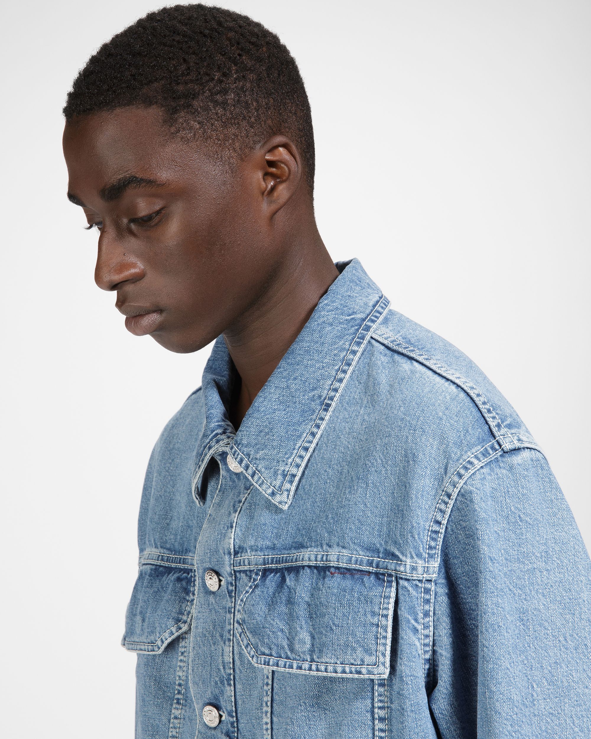 Veste En Denim De Coton Bleu Clair - Homme - Bally - 05