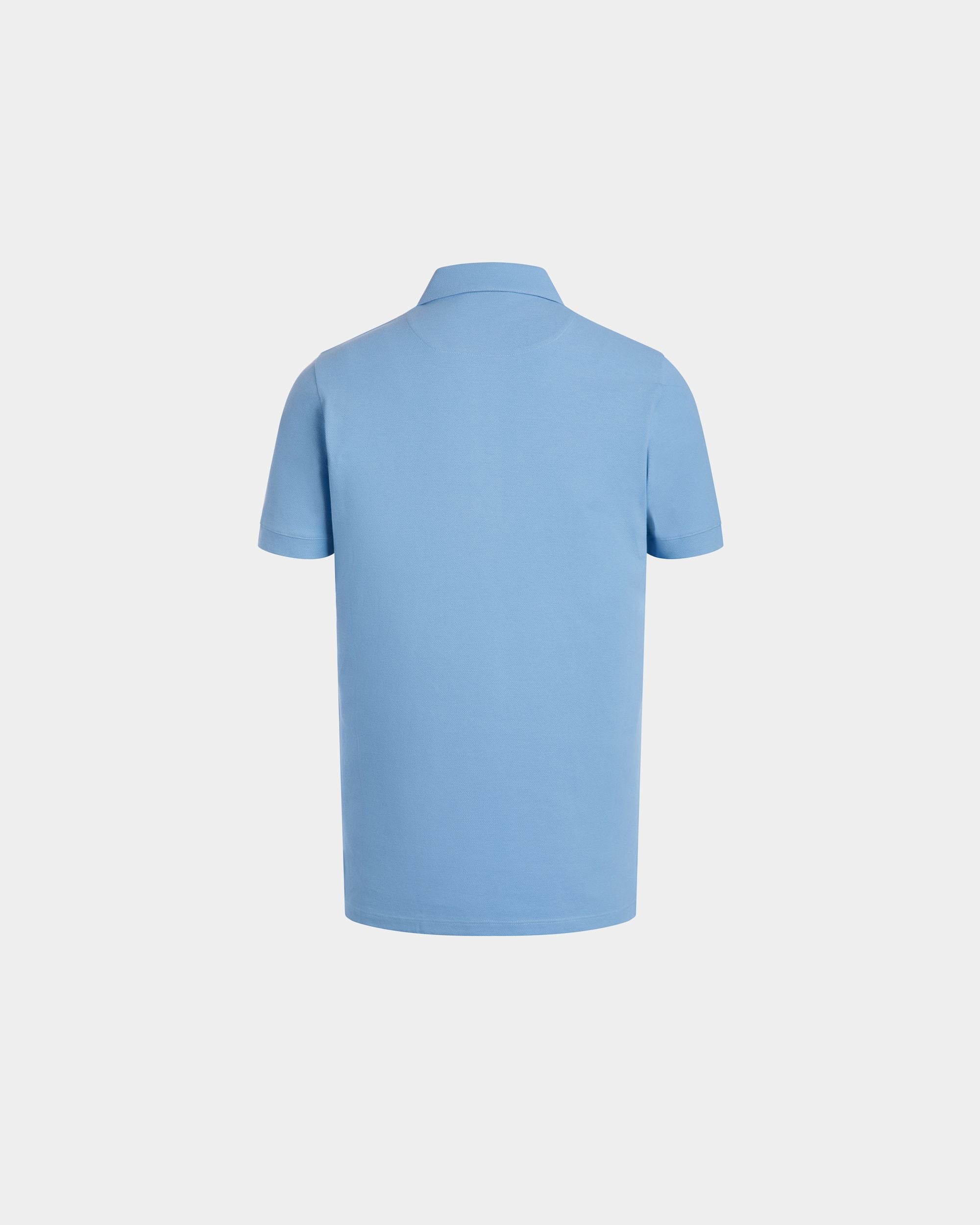 Polo En Maille Piquée De Coton Bleu - Homme - Bally - 03