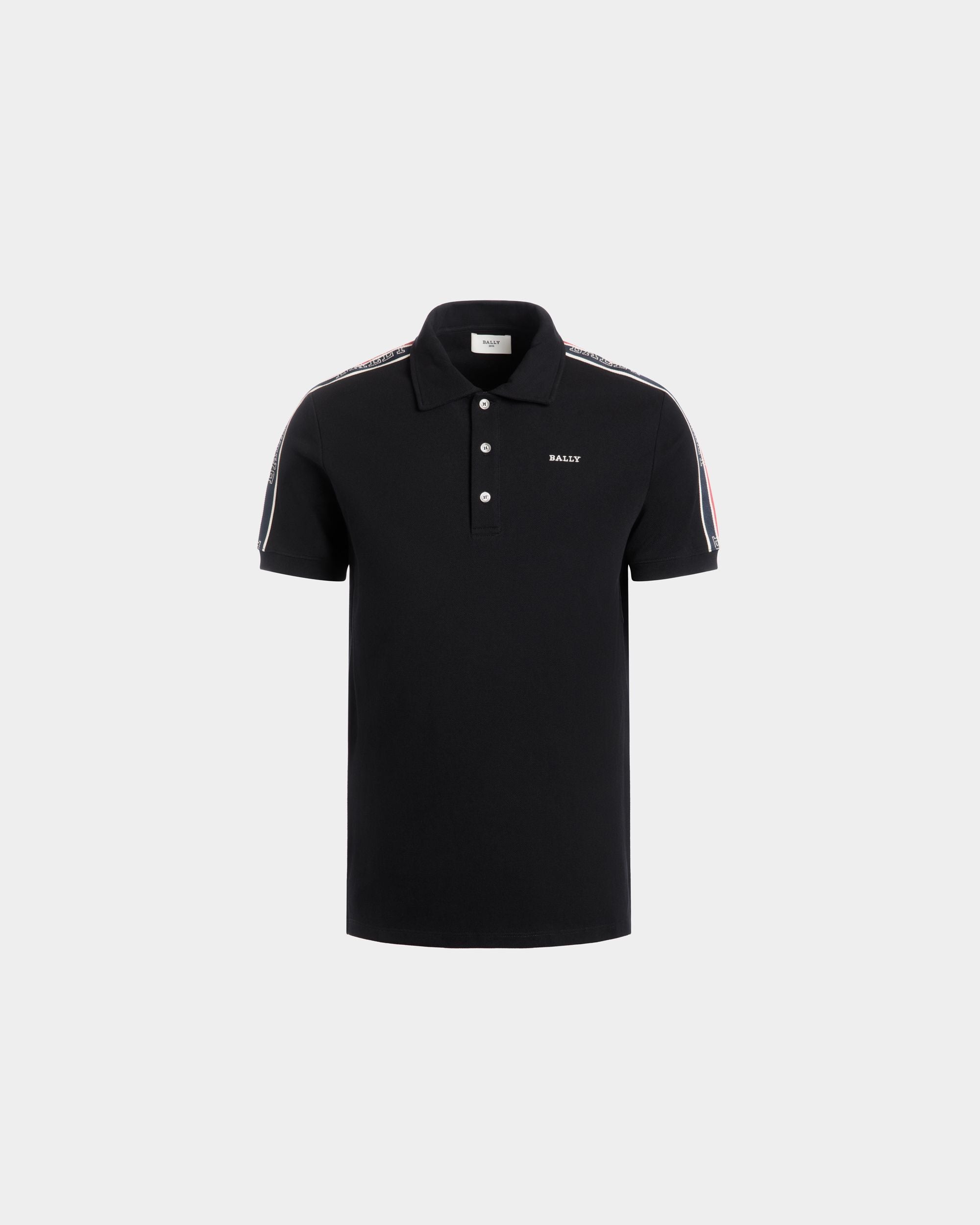 Polo En Maille Piquée De Coton Noir - Homme - Bally - 01